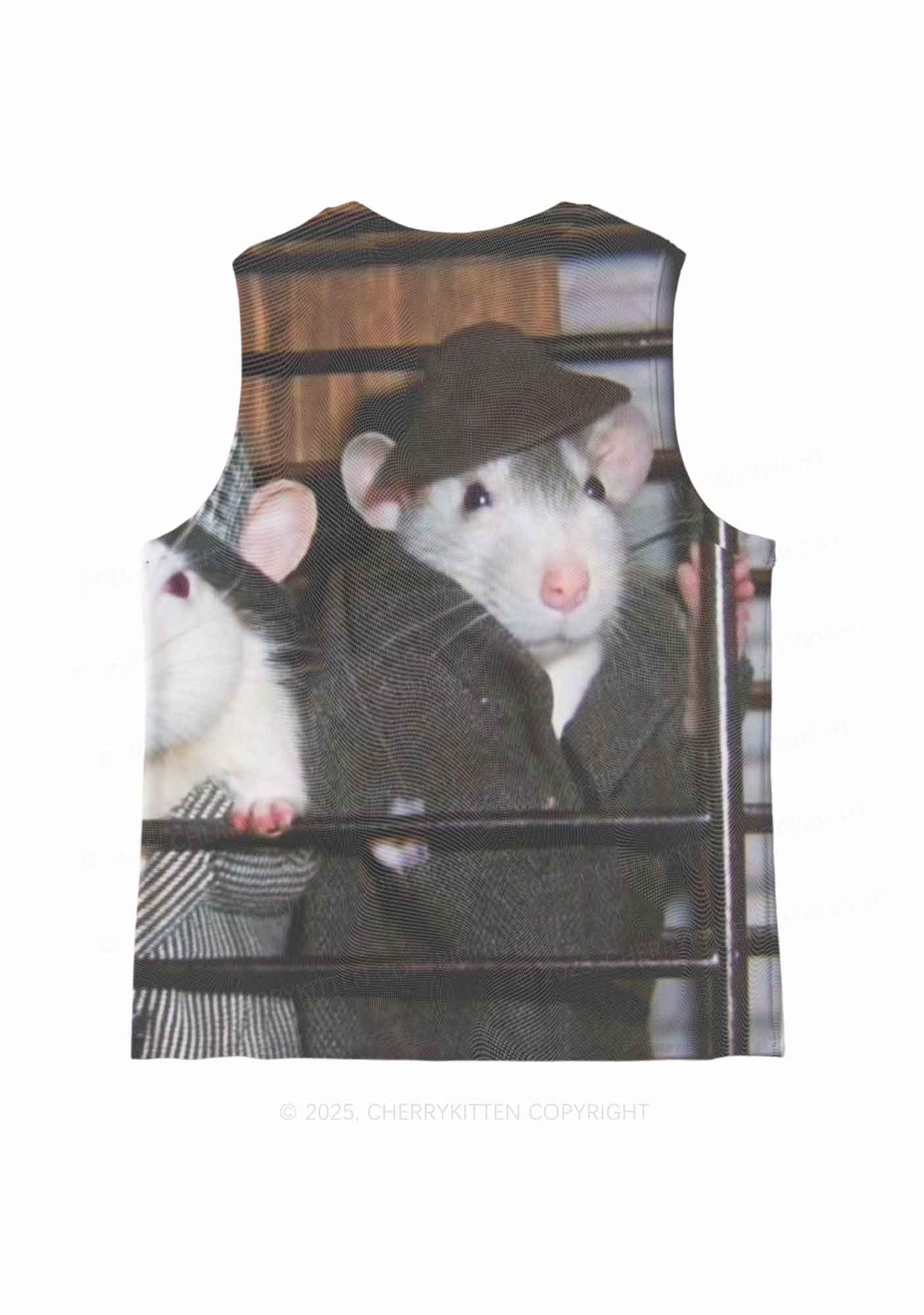 Gentlemen Rats Y2K Mesh Muscle Tank Cherrykitten - Image 4