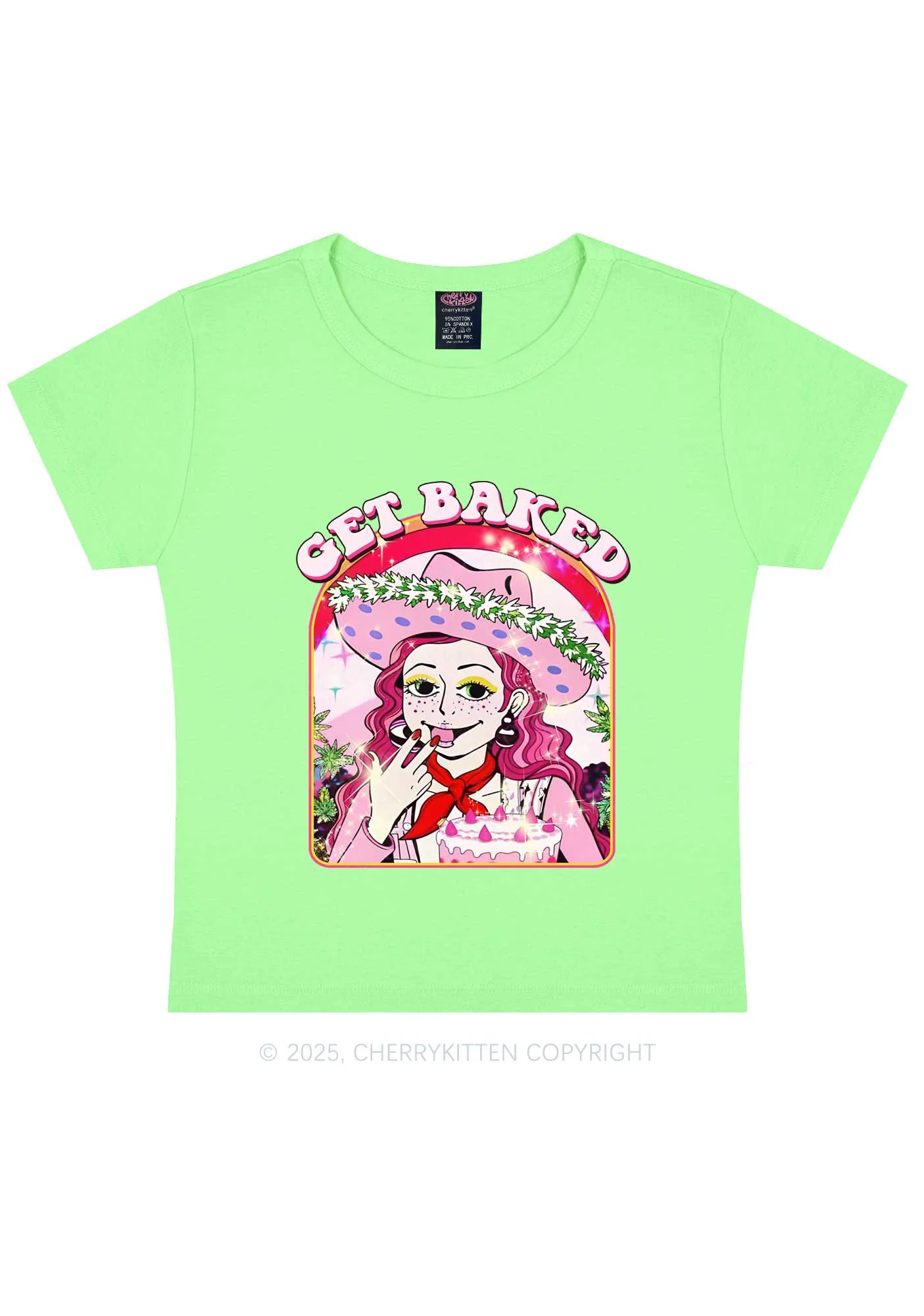 Get Baked Y2K Baby Tee Cherrykitten - Image 12