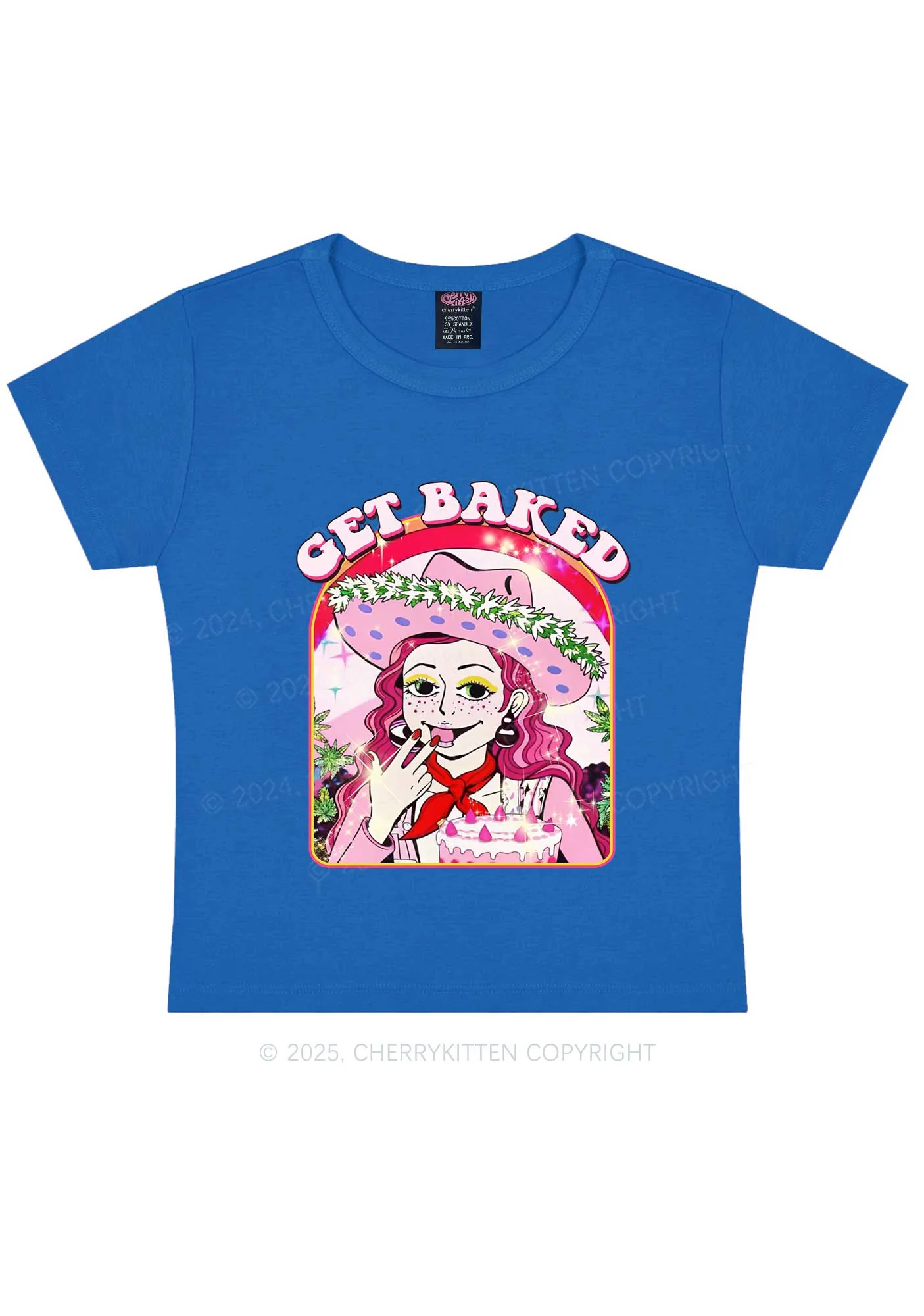 Get Baked Y2K Baby Tee Cherrykitten - Image 8