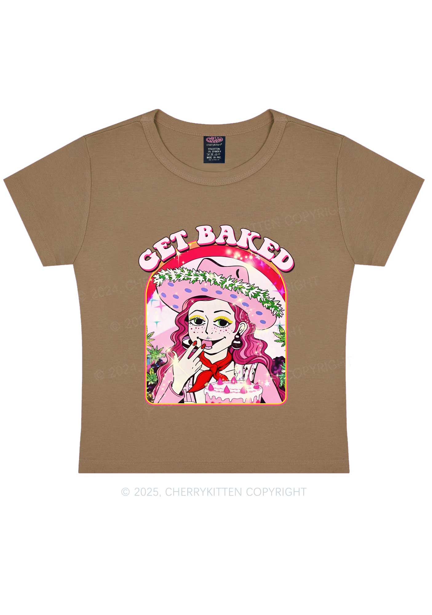 Get Baked Y2K Baby Tee Cherrykitten - Image 9