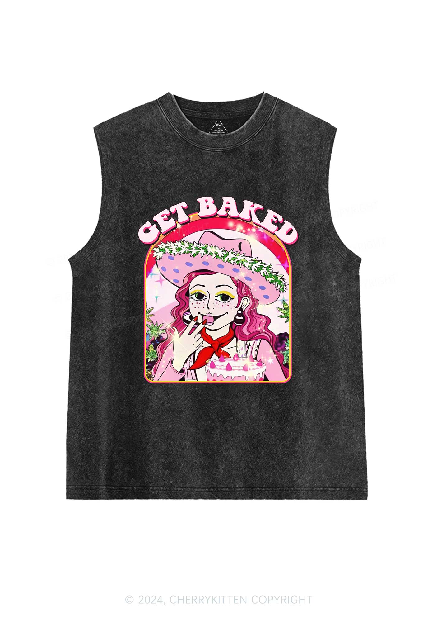 Get Baked Y2K Washed Tank Cherrykitten - Image 3
