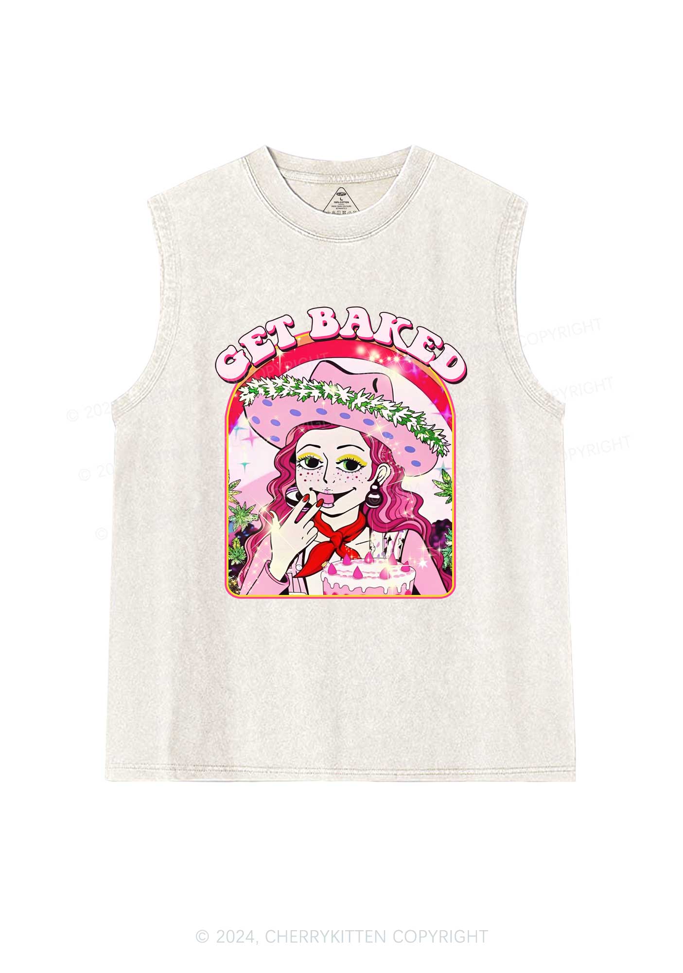 Get Baked Y2K Washed Tank Cherrykitten - Image 4