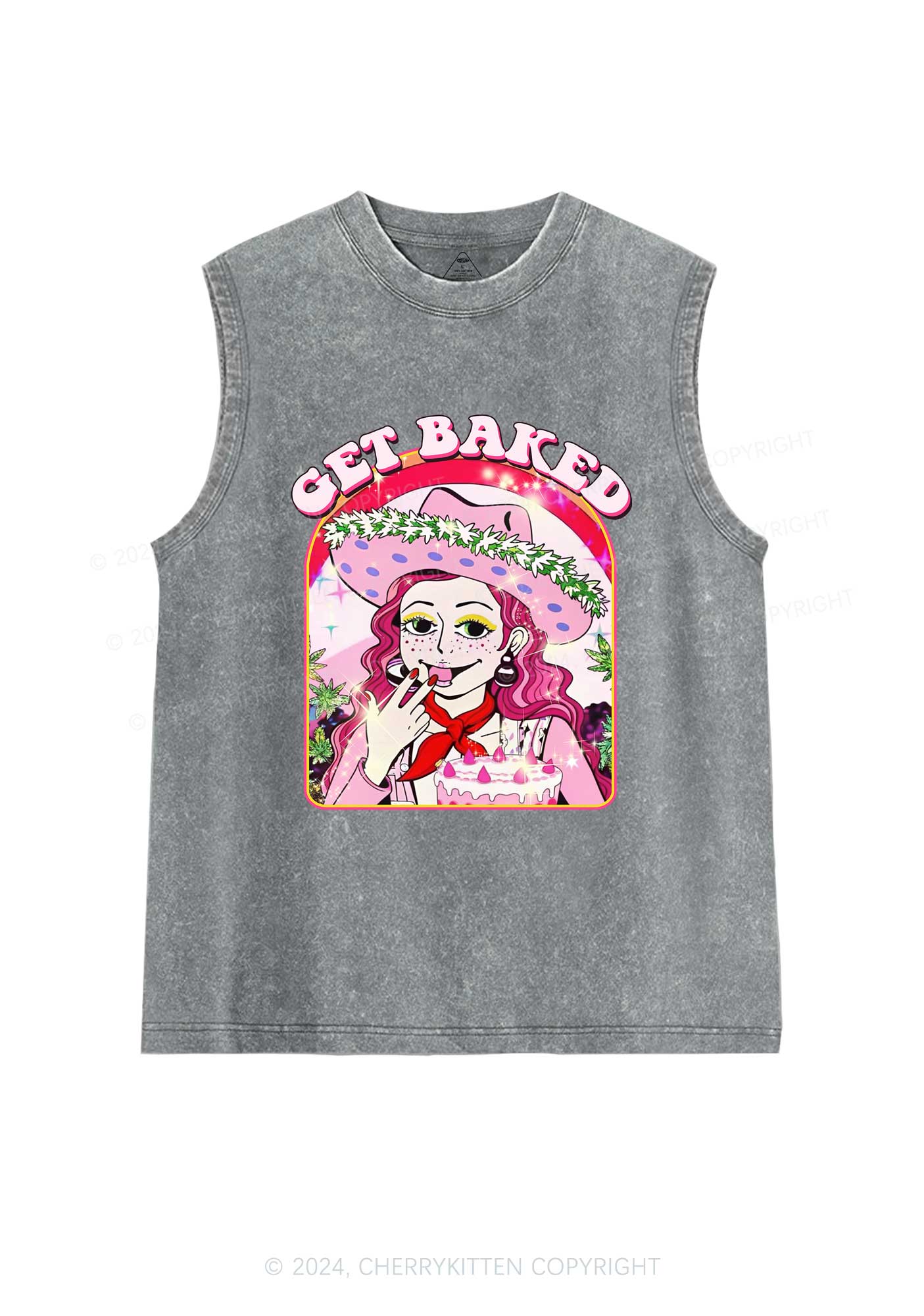 Get Baked Y2K Washed Tank Cherrykitten - Image 5