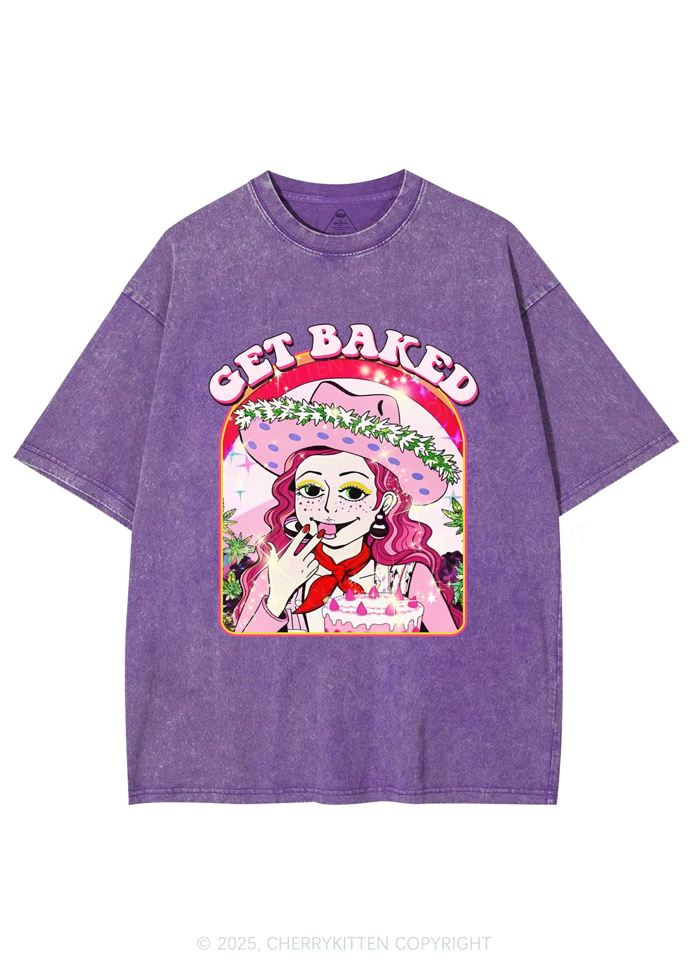 Get Baked Y2K Washed Tee Cherrykitten - Image 4