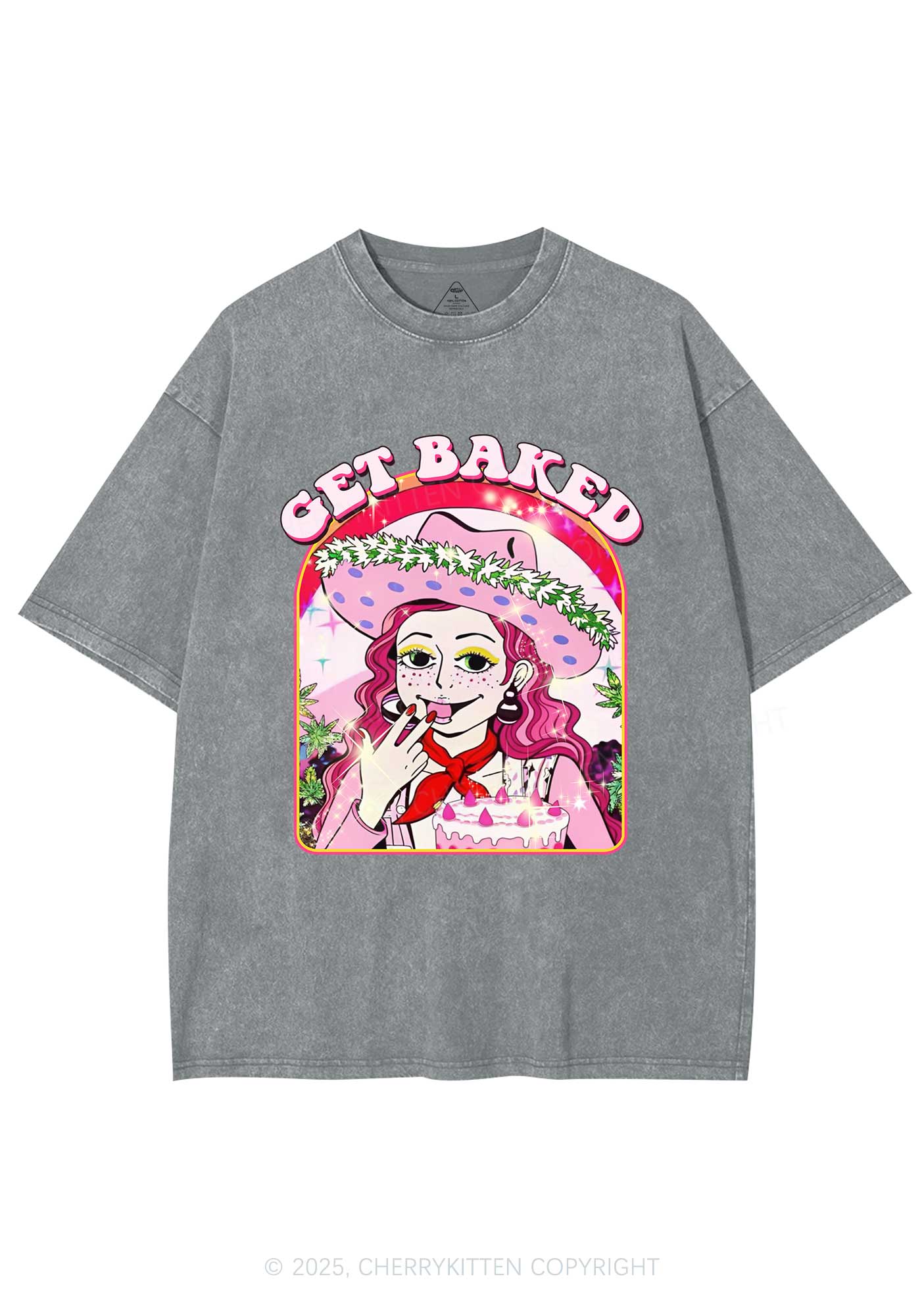 Get Baked Y2K Washed Tee Cherrykitten - Image 6