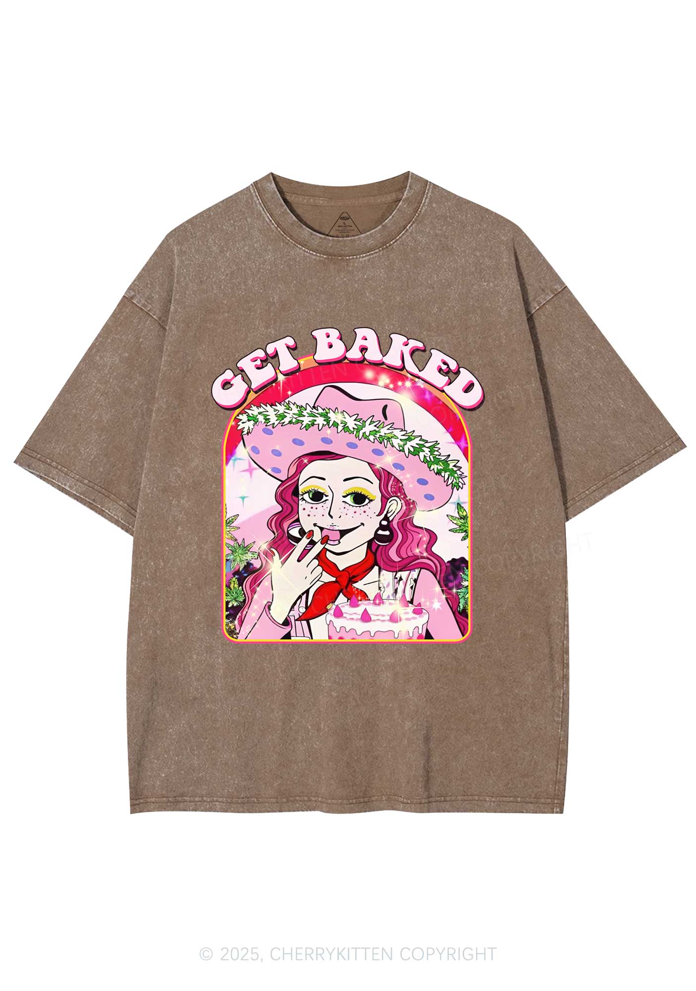 Get Baked Y2K Washed Tee Cherrykitten - Image 7