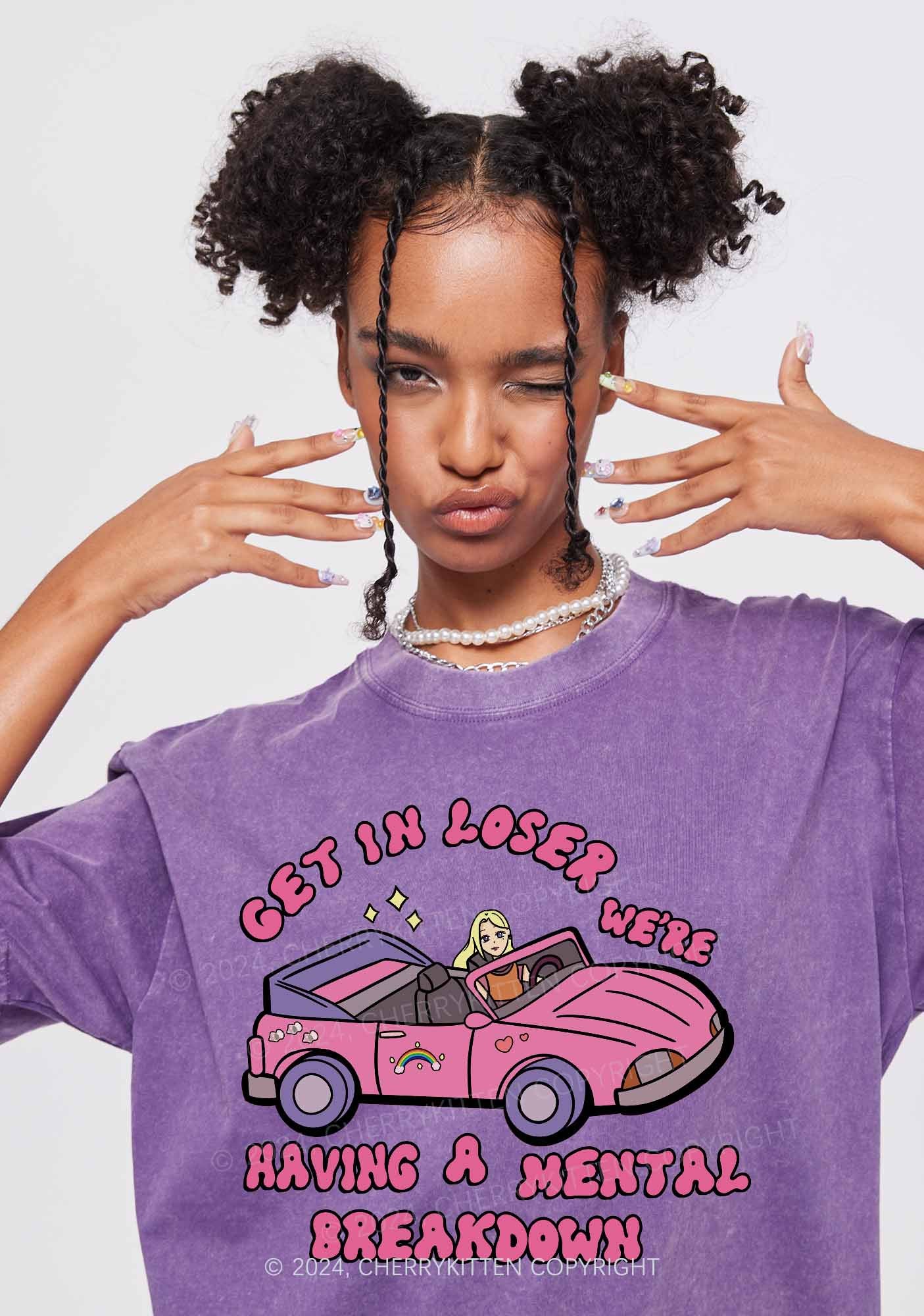 Get In The Car Y2K Washed Tee Cherrykitten - Image 3