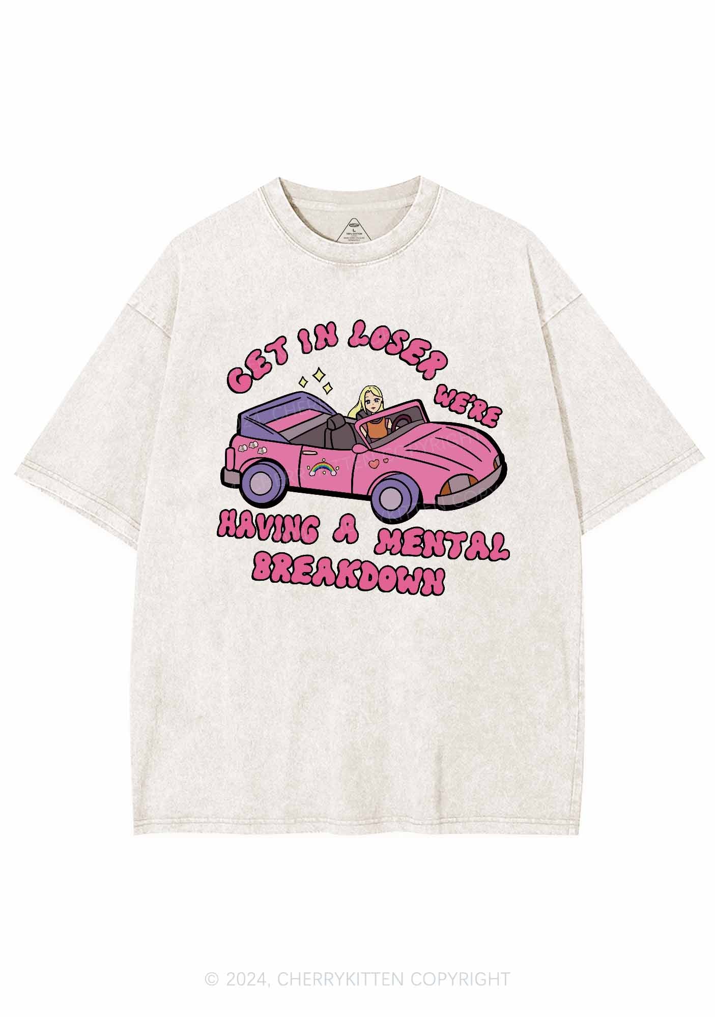 Get In The Car Y2K Washed Tee Cherrykitten - Image 4