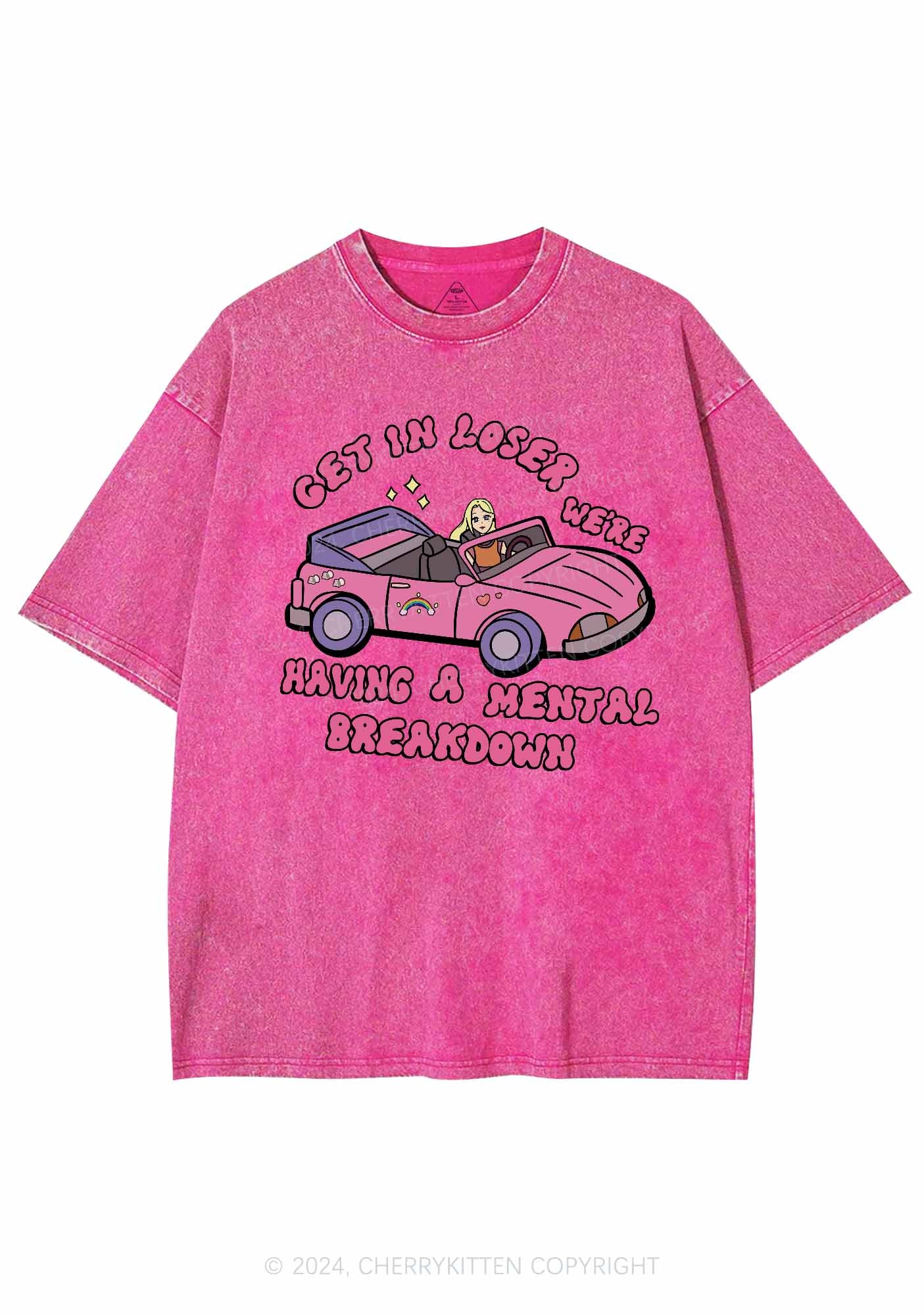 Get In The Car Y2K Washed Tee Cherrykitten - Image 5