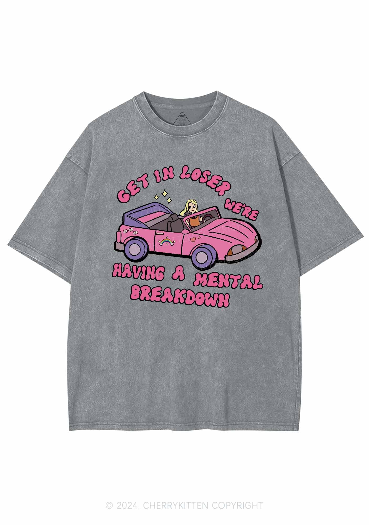 Get In The Car Y2K Washed Tee Cherrykitten - Image 7