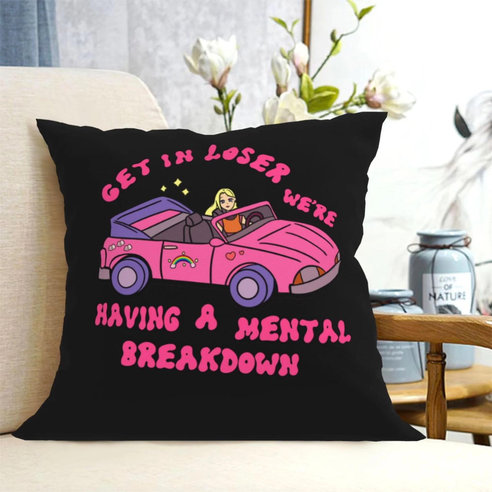 Get In Y2K Throw Pillow Cover Cherrykitten - Image 2