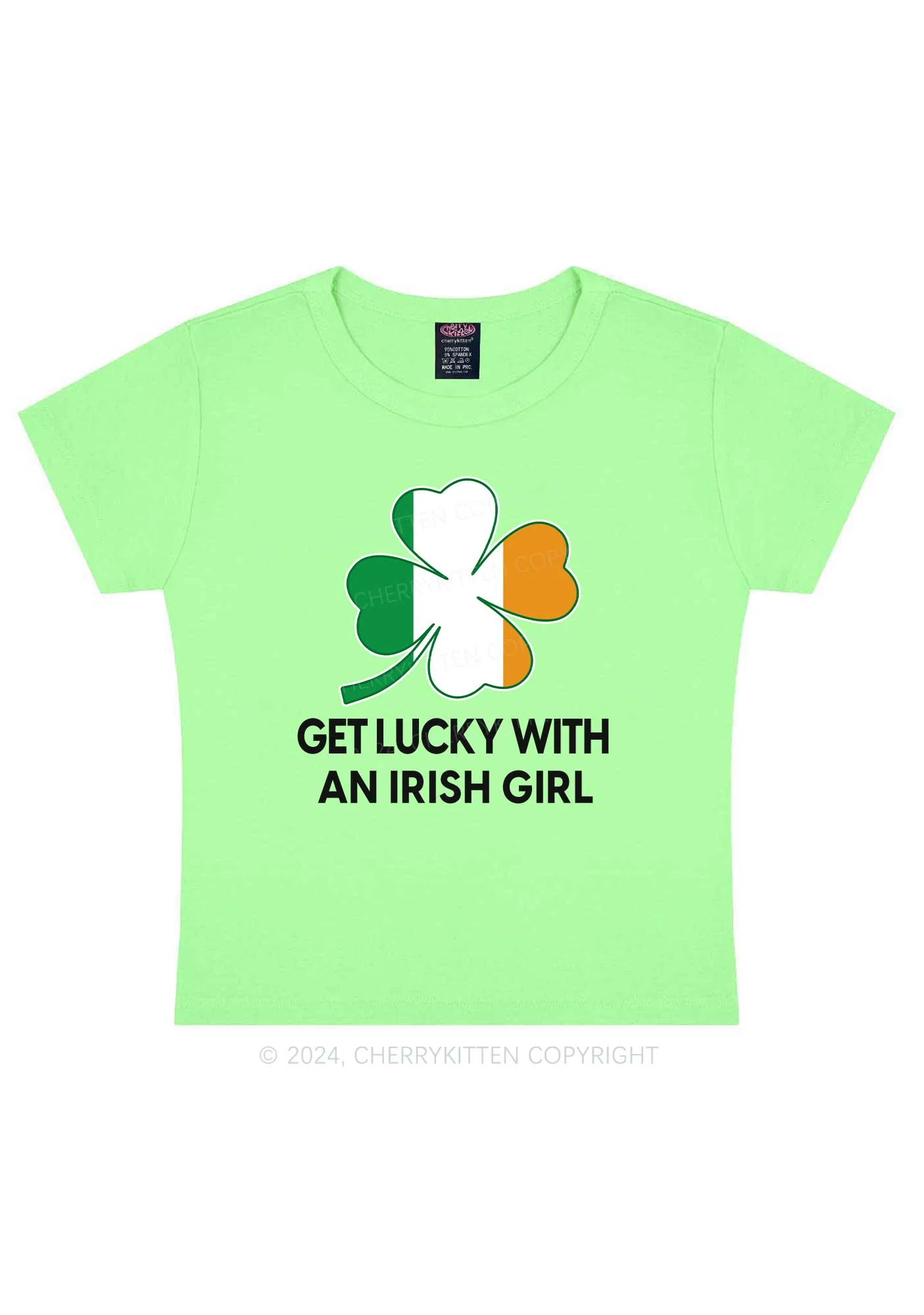 Get Lucky Irish Girl St Patricks Y2K Baby Tee Cherrykitten - Image 12