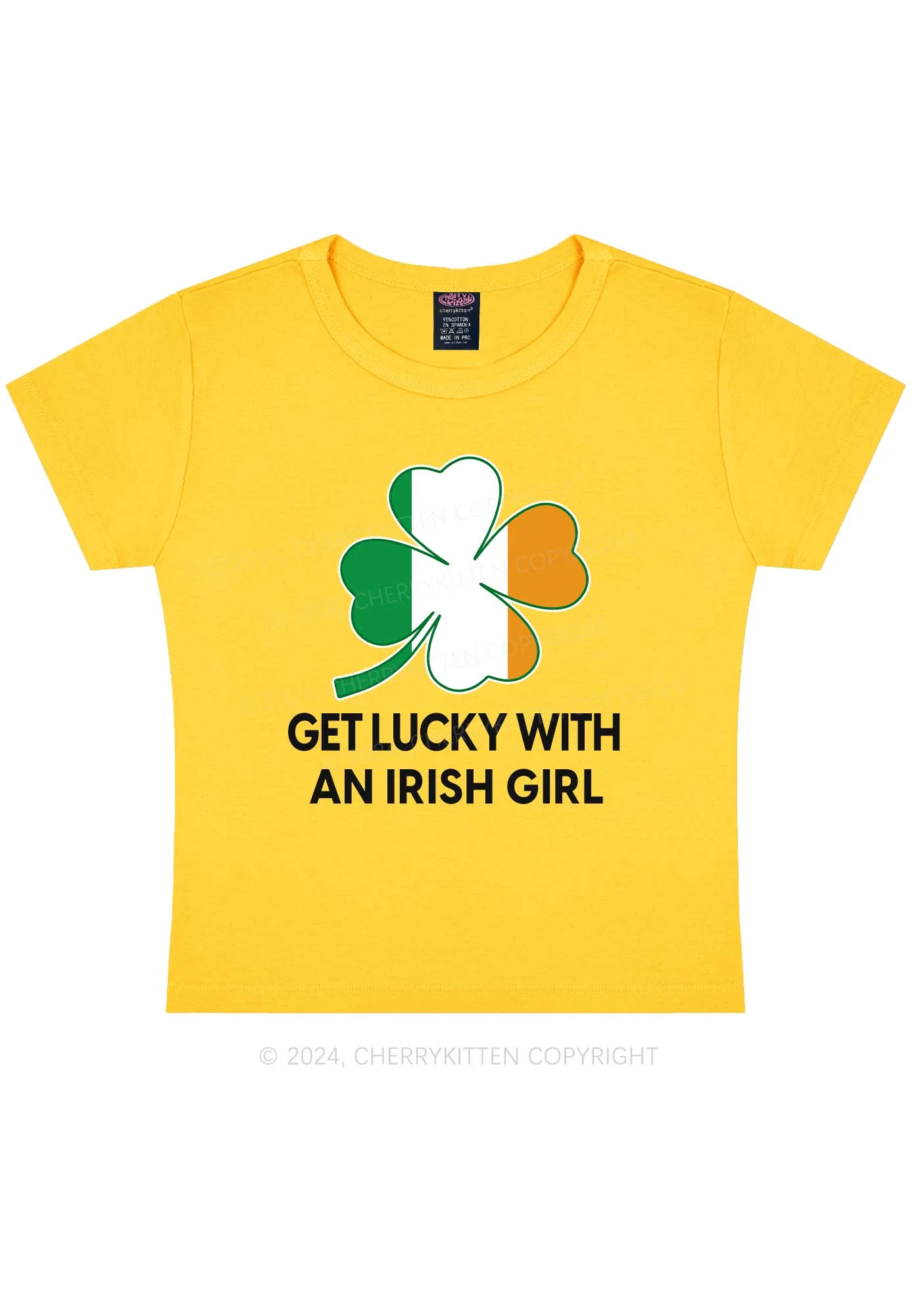 Get Lucky Irish Girl St Patricks Y2K Baby Tee Cherrykitten - Image 6