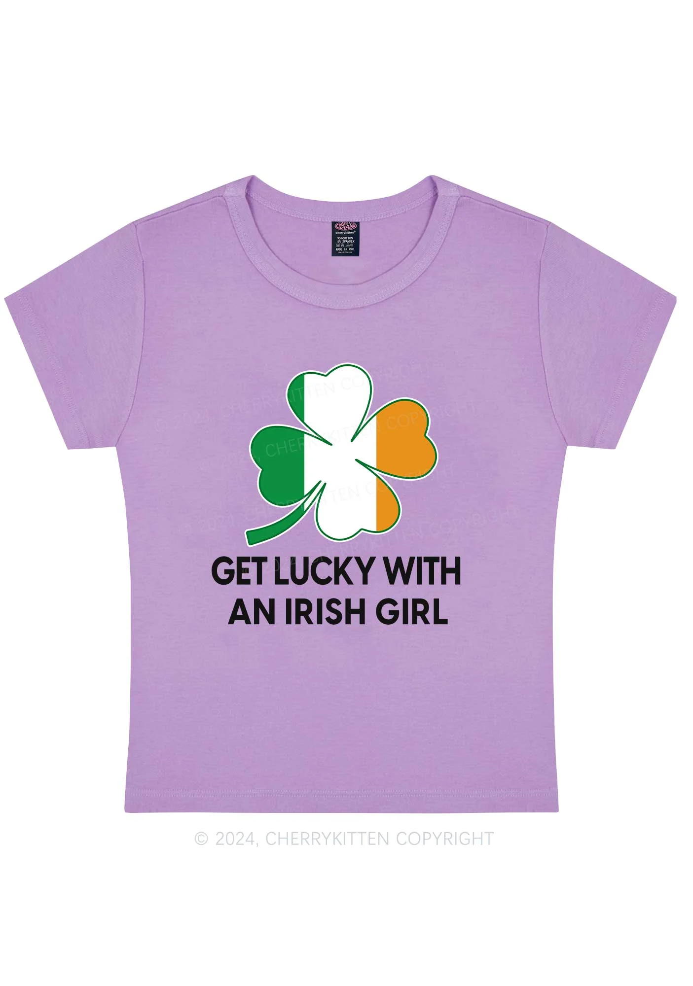 Get Lucky Irish Girl St Patricks Y2K Baby Tee Cherrykitten - Image 7