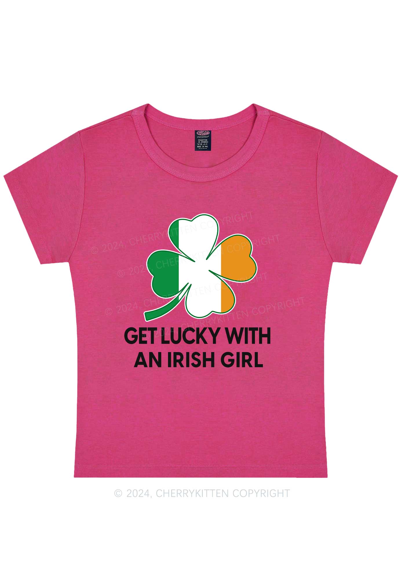 Get Lucky Irish Girl St Patricks Y2K Baby Tee Cherrykitten - Image 8