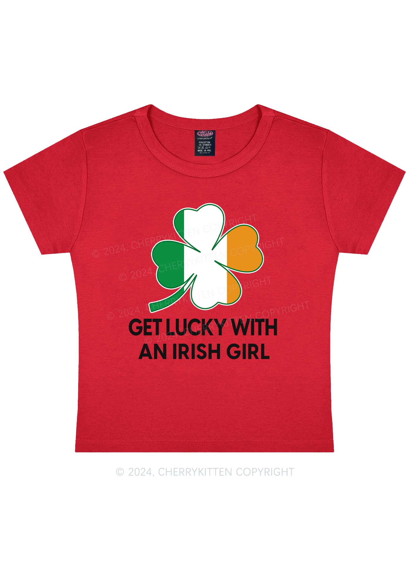 Get Lucky Irish Girl St Patricks Y2K Baby Tee Cherrykitten - Image 9