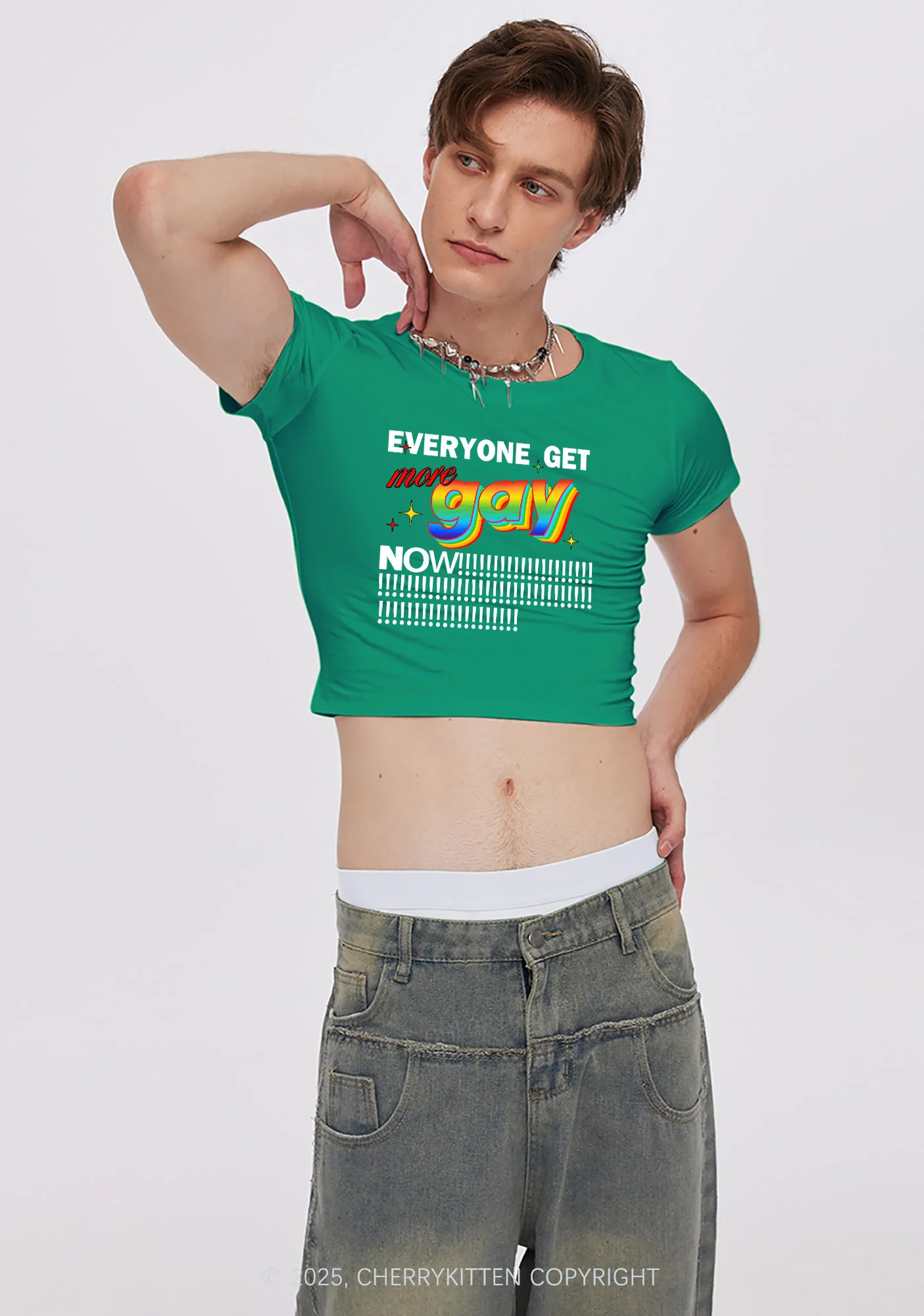 Get More Gay Pride Y2K Baby Tee Cherrykitten - Image 2