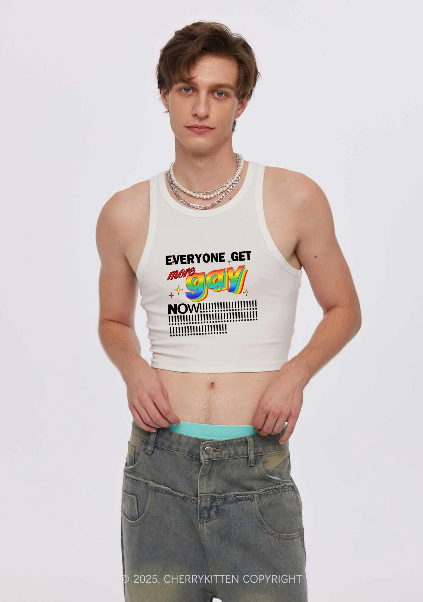 Get More Gay Pride Y2K Crop Tank Top Cherrykitten - Image 5