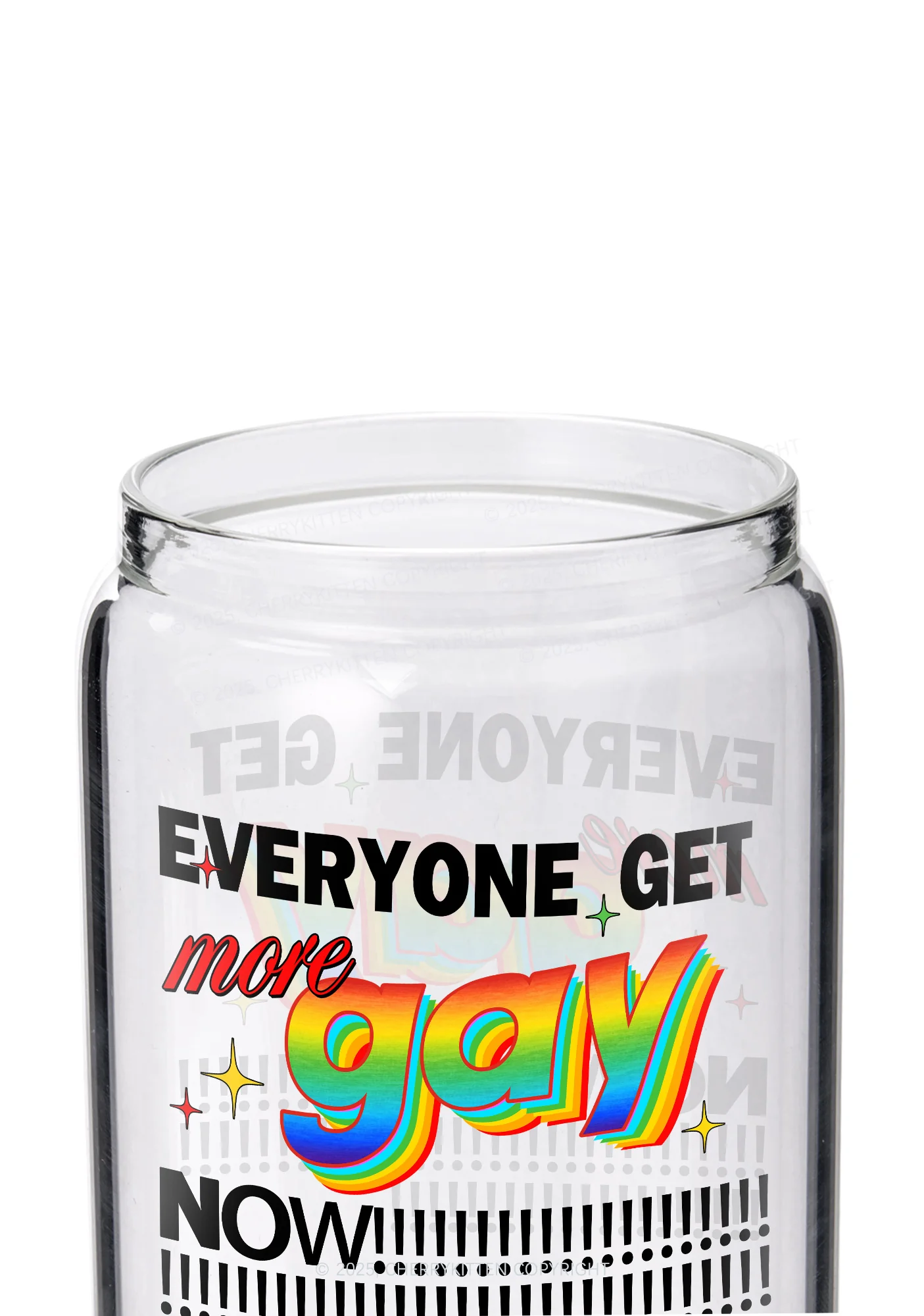 Get More Gay Pride Y2K Printed Glass Cup Cherrykitten - Image 2