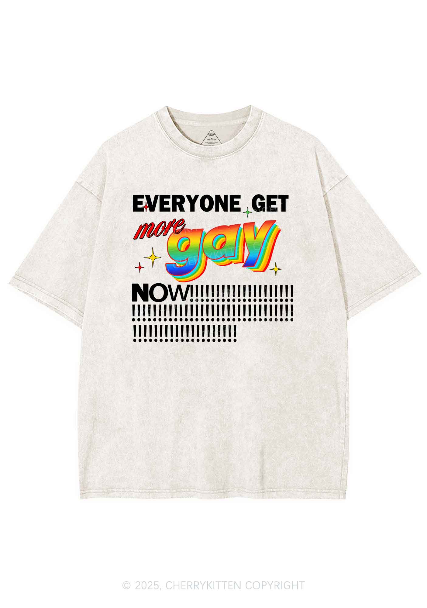 Get More Gay Pride Y2K Shirts Washed Tee Cherrykitten - Image 3
