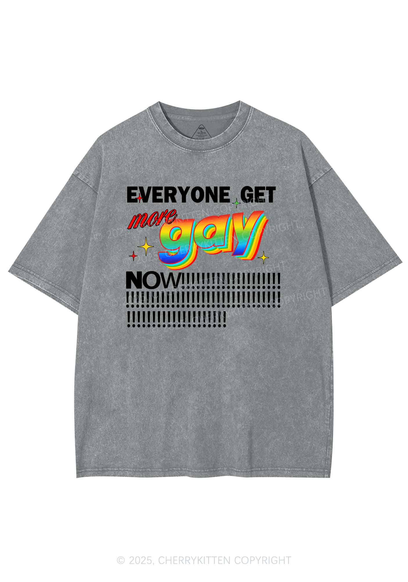 Get More Gay Pride Y2K Shirts Washed Tee Cherrykitten - Image 7
