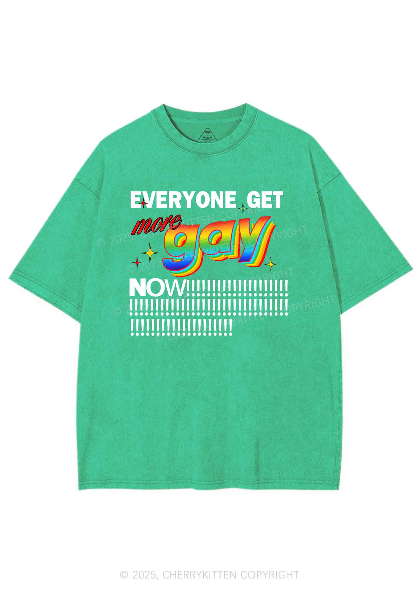 Get More Gay Pride Y2K Shirts Washed Tee Cherrykitten - Image 8