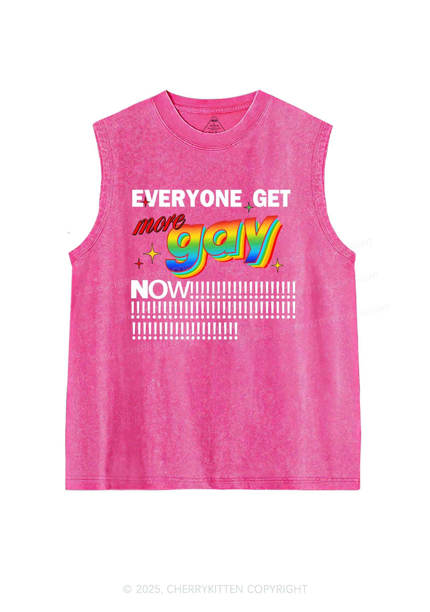 Get More Gay Pride Y2K Washed Muscle Tank Cherrykitten - Image 3