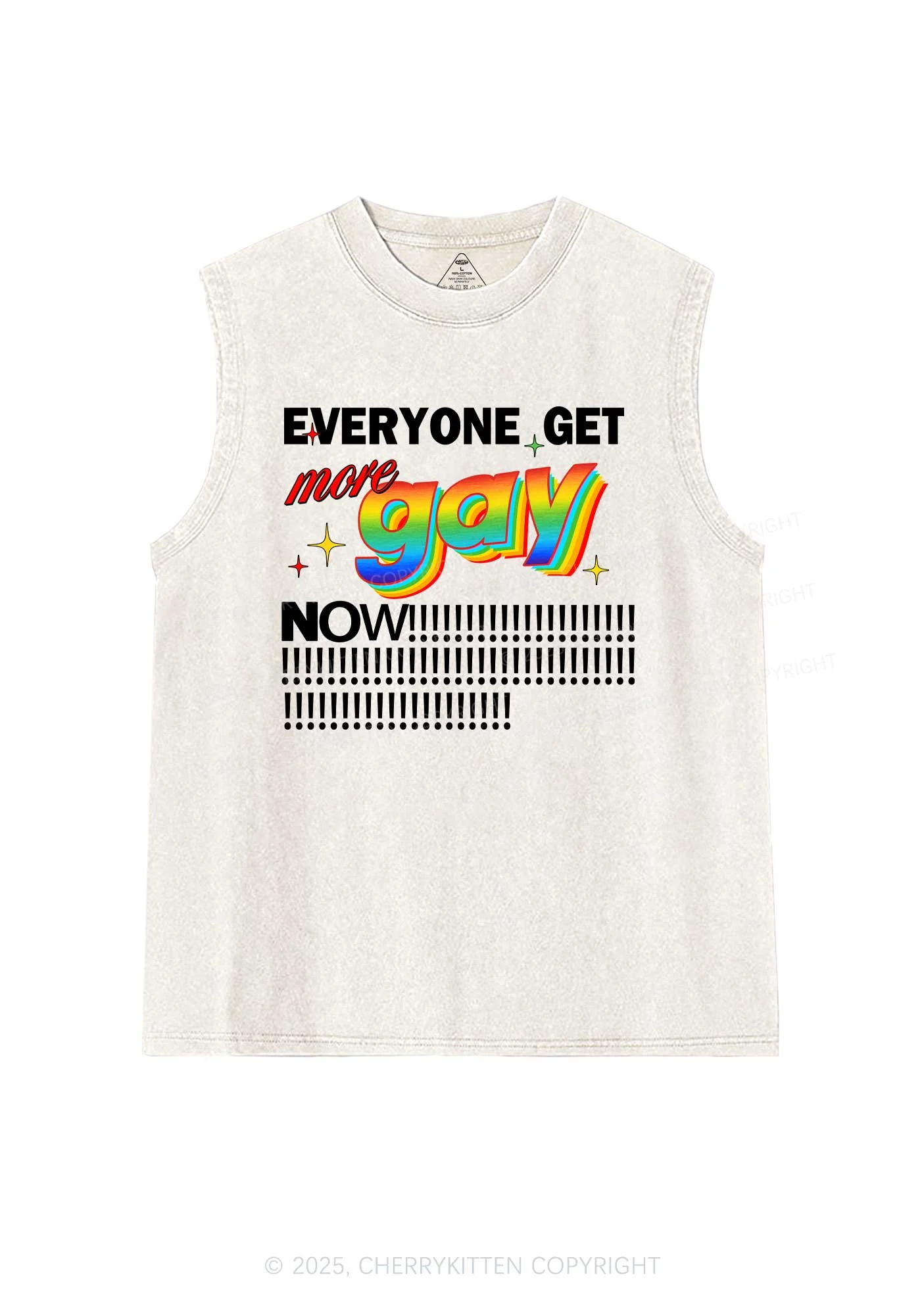 Get More Gay Pride Y2K Washed Muscle Tank Cherrykitten - Image 4