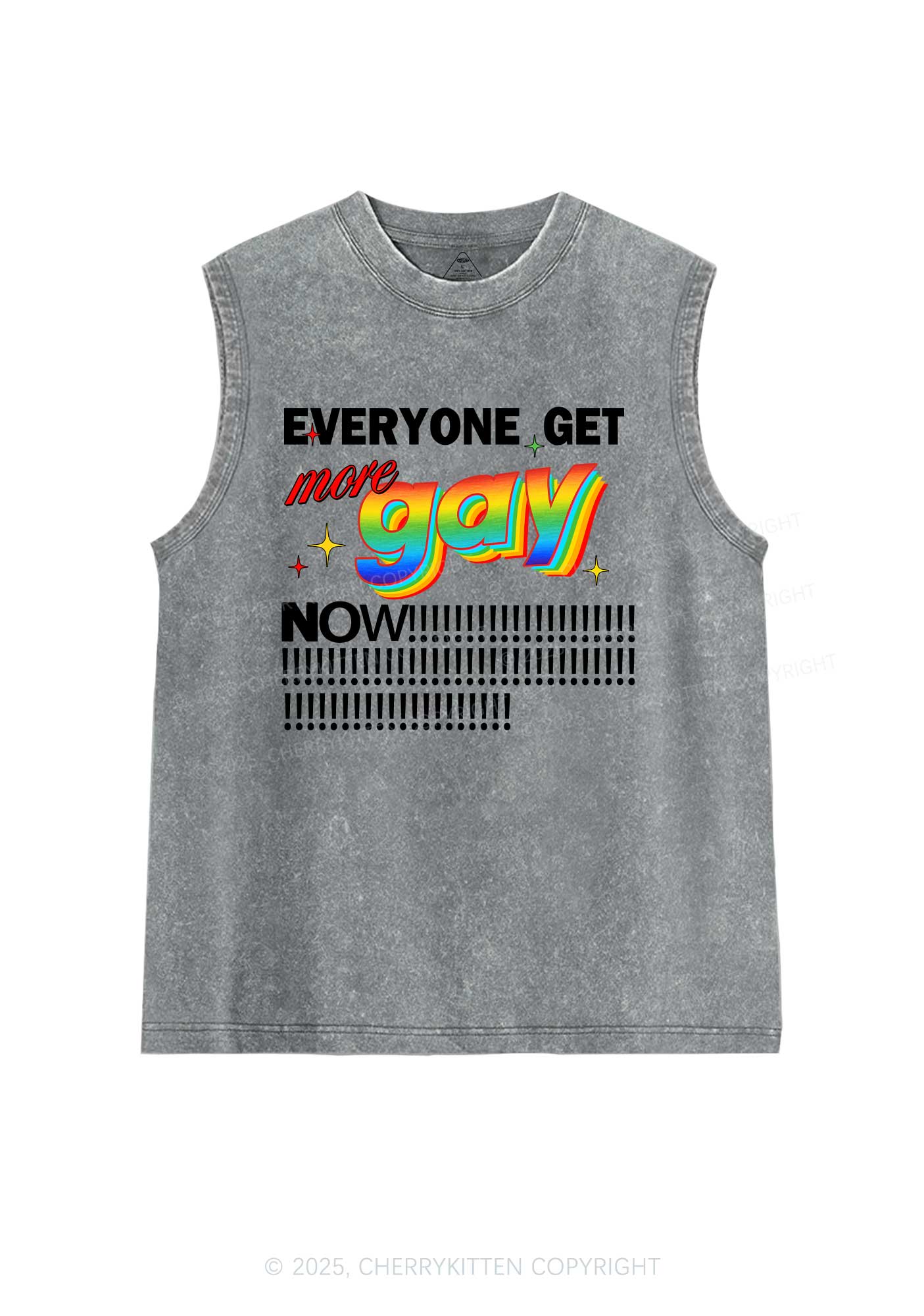 Get More Gay Pride Y2K Washed Muscle Tank Cherrykitten - Image 5
