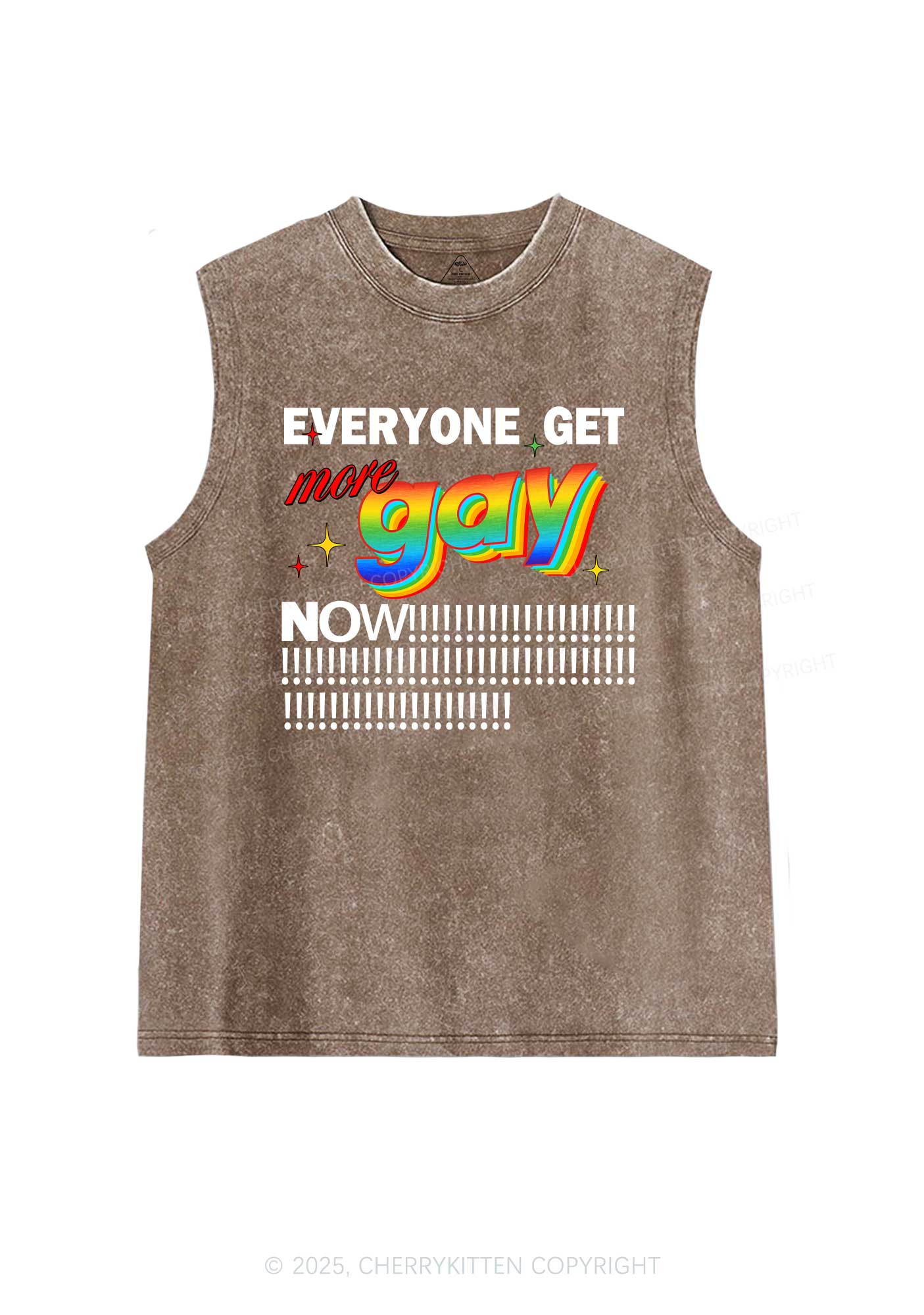 Get More Gay Pride Y2K Washed Muscle Tank Cherrykitten - Image 6