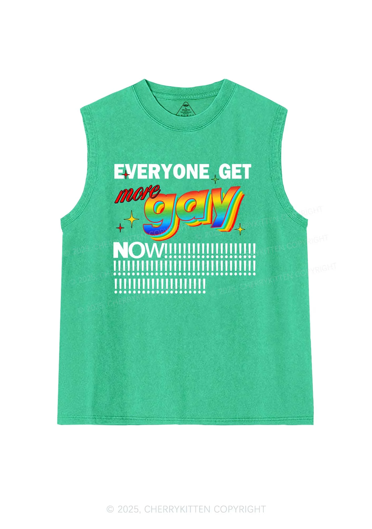 Get More Gay Pride Y2K Washed Muscle Tank Cherrykitten - Image 7