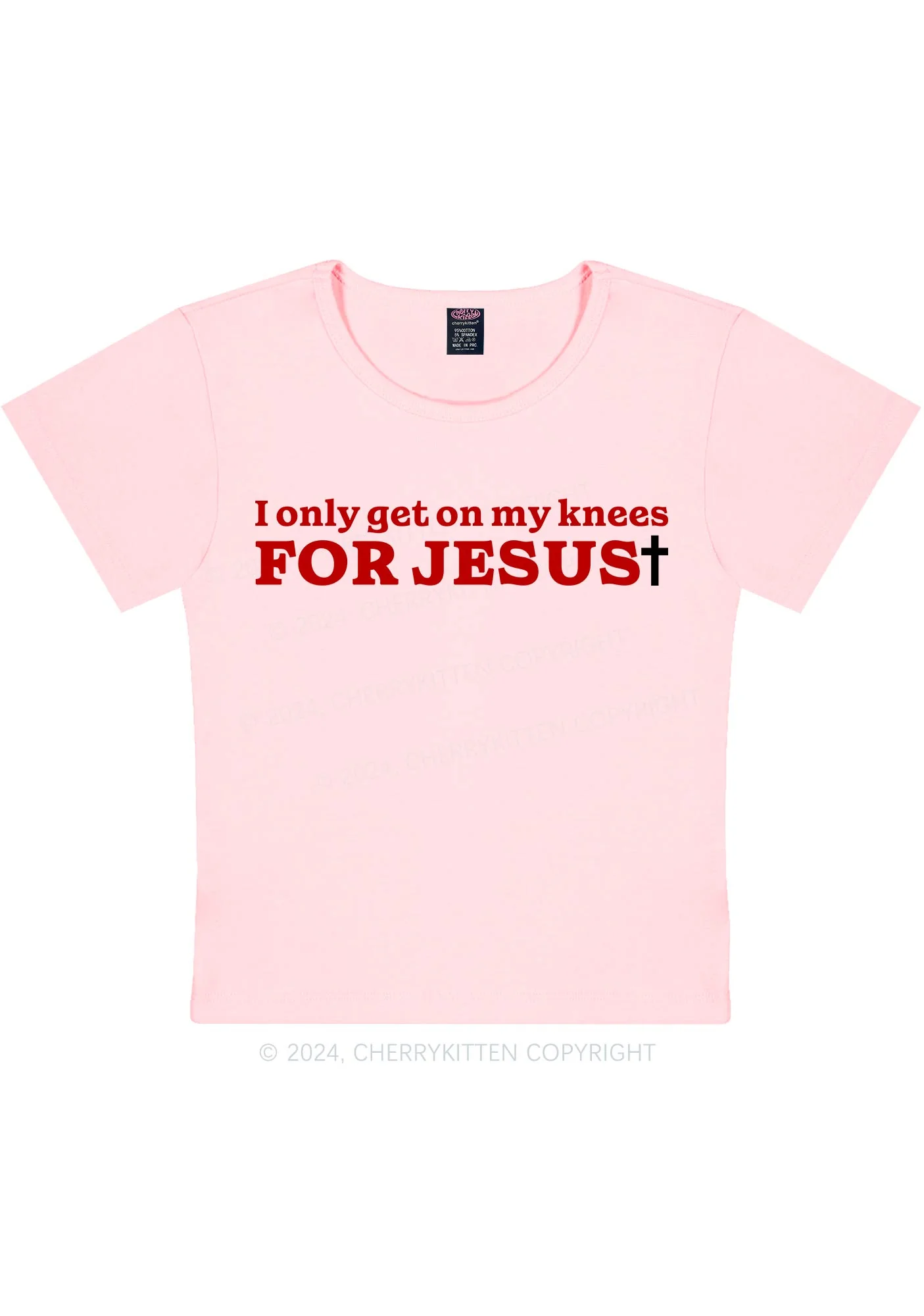 Get On Knees For Jesus Y2K Baby Tee Cherrykitten - Image 10