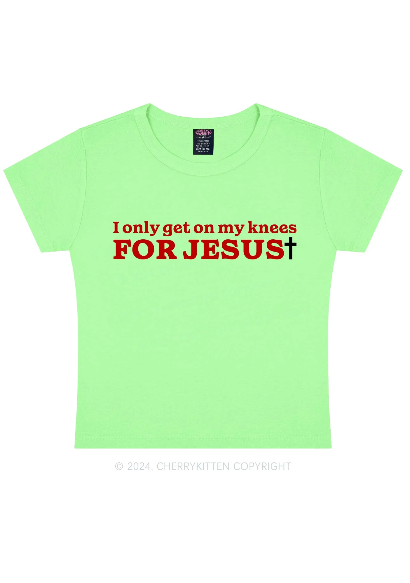 Get On Knees For Jesus Y2K Baby Tee Cherrykitten - Image 11