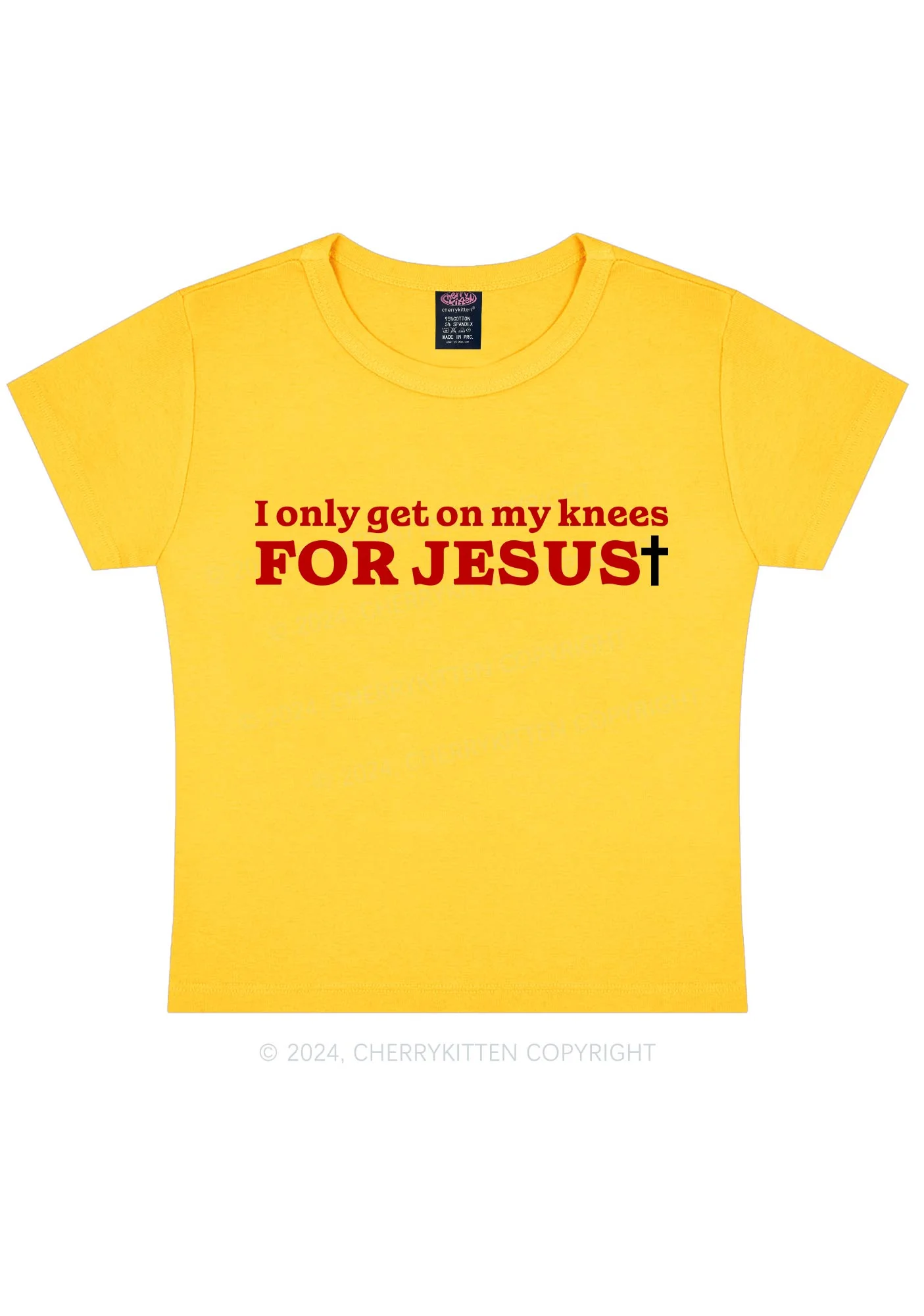 Get On Knees For Jesus Y2K Baby Tee Cherrykitten - Image 4