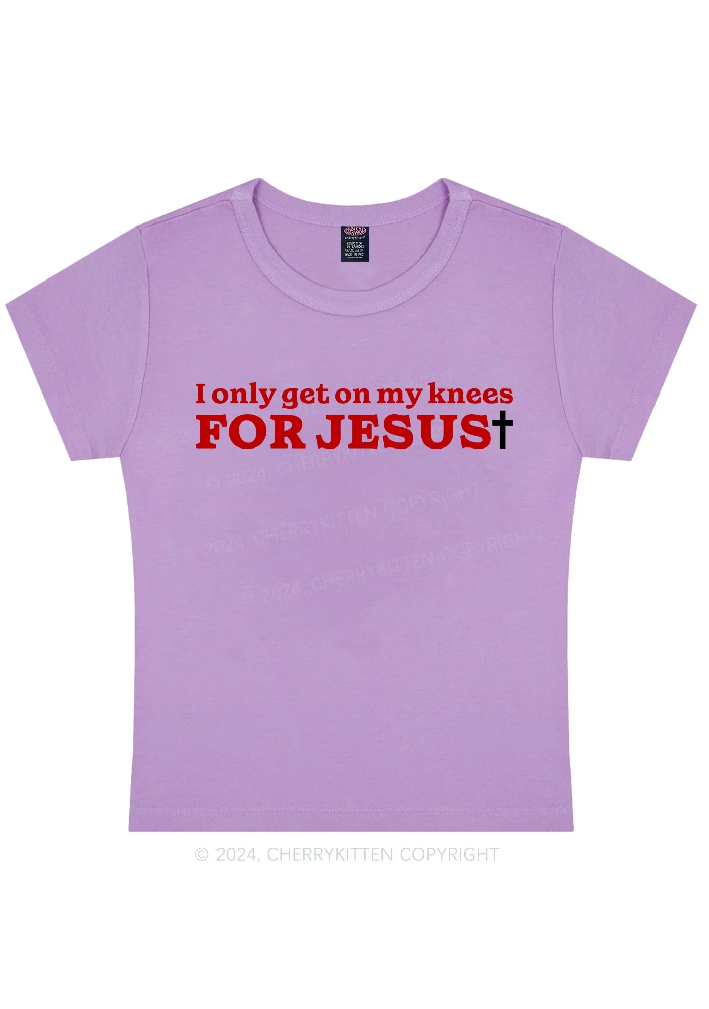 Get On Knees For Jesus Y2K Baby Tee Cherrykitten - Image 6