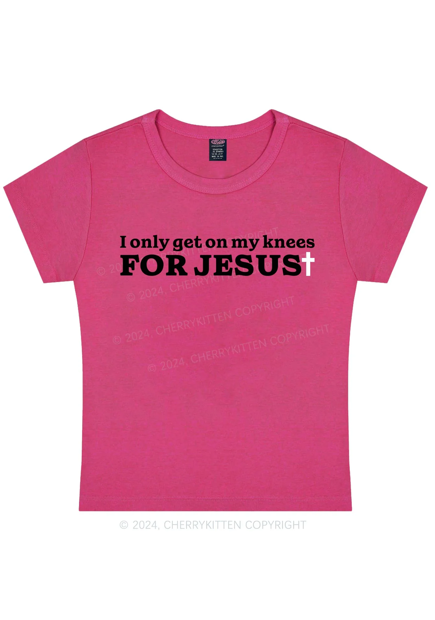 Get On Knees For Jesus Y2K Baby Tee Cherrykitten - Image 7
