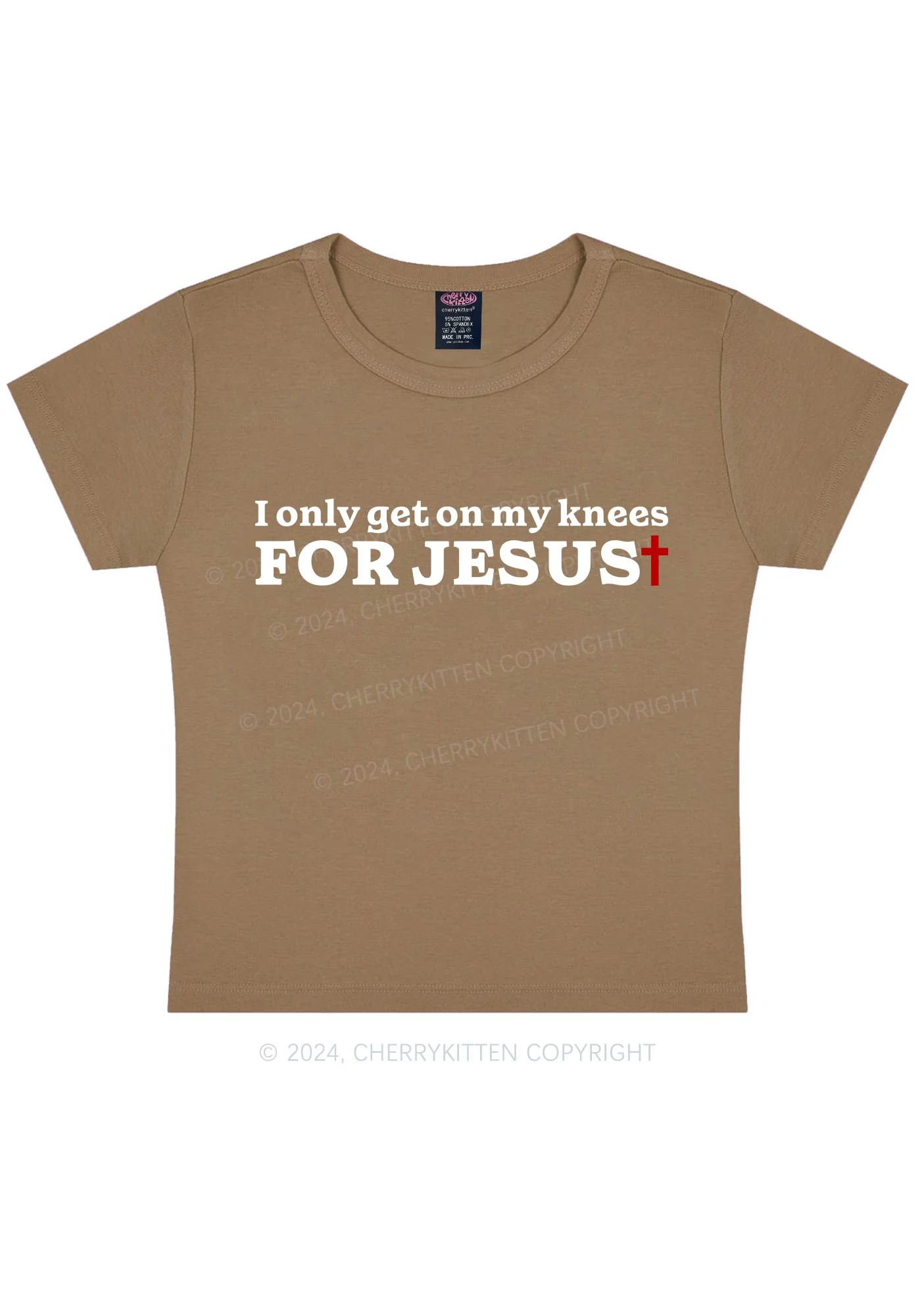 Get On Knees For Jesus Y2K Baby Tee Cherrykitten - Image 9