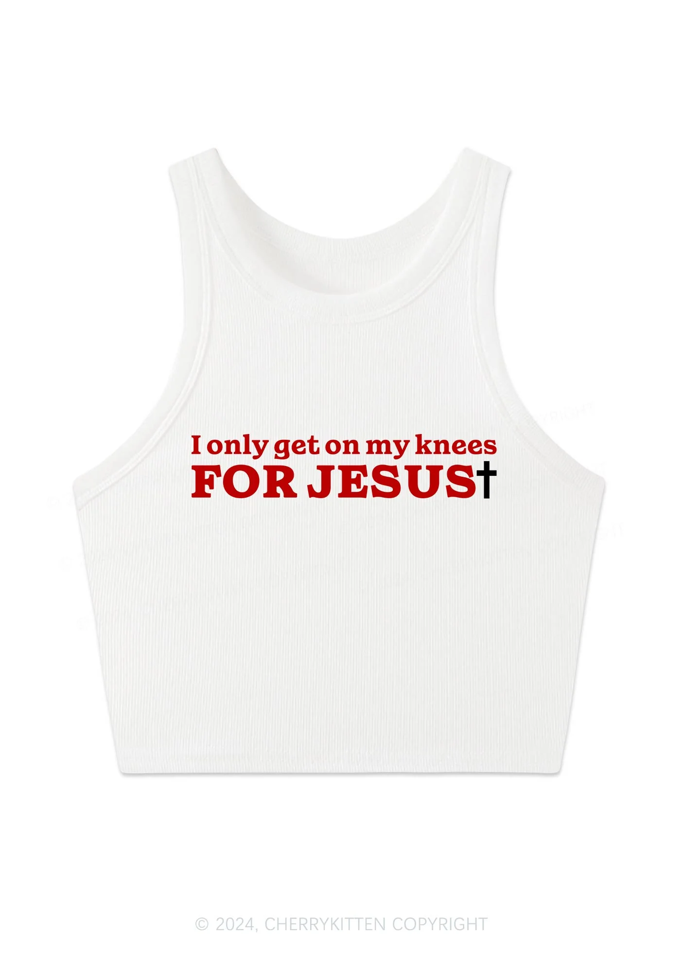 Get On Knees For Jesus Y2K Crop Tank Top Cherrykitten - Image 3