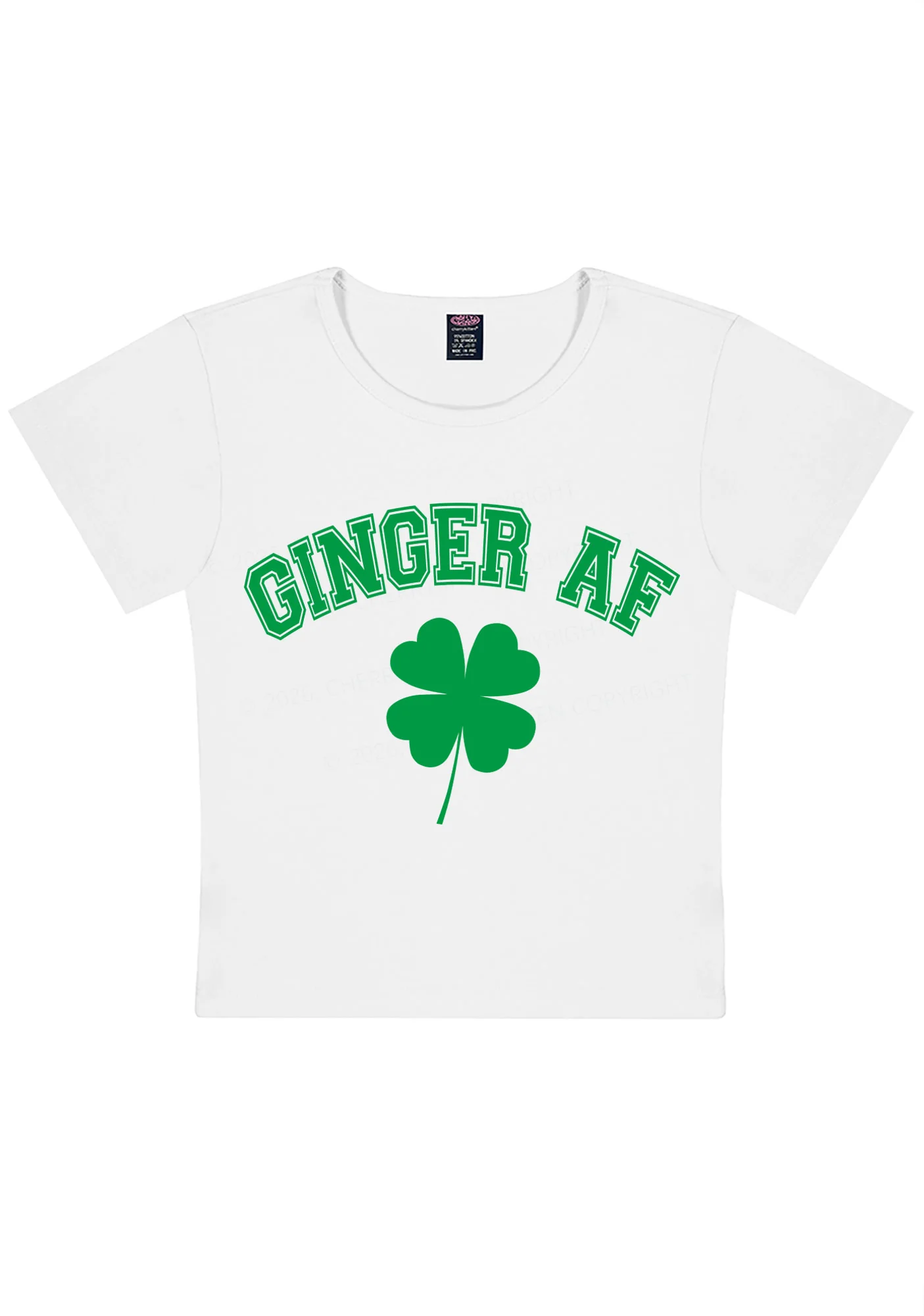 Ginger AF St Patricks Y2K Baby Tee Cherrykitten - Image 4