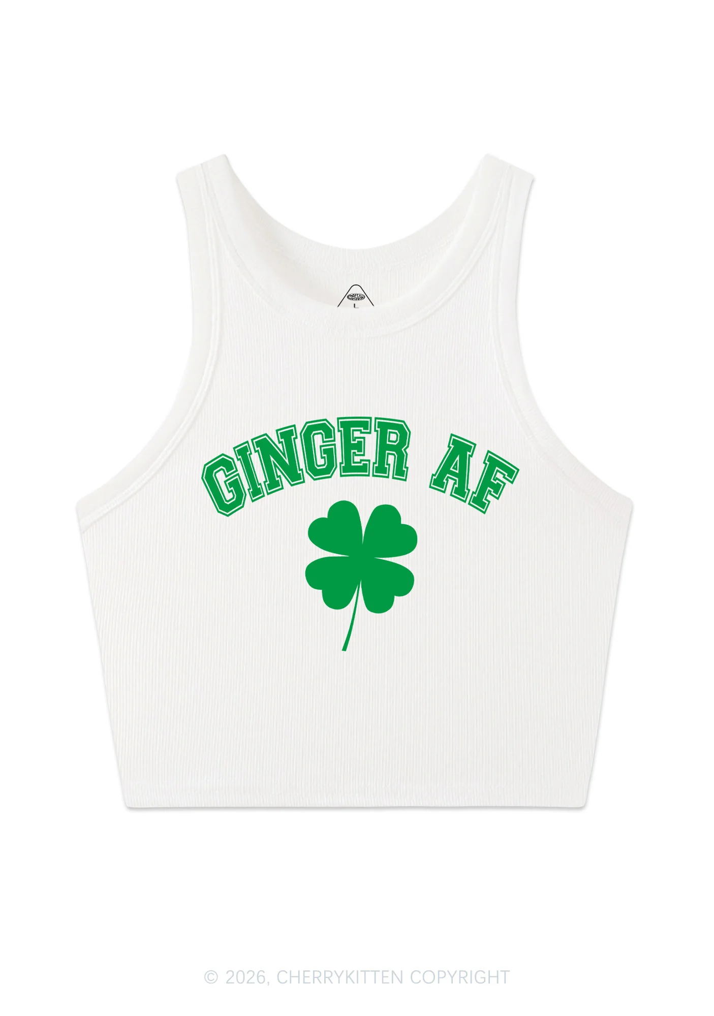 Ginger AF St Patricks Y2K Crop Tank Top Cherrykitten - Image 3