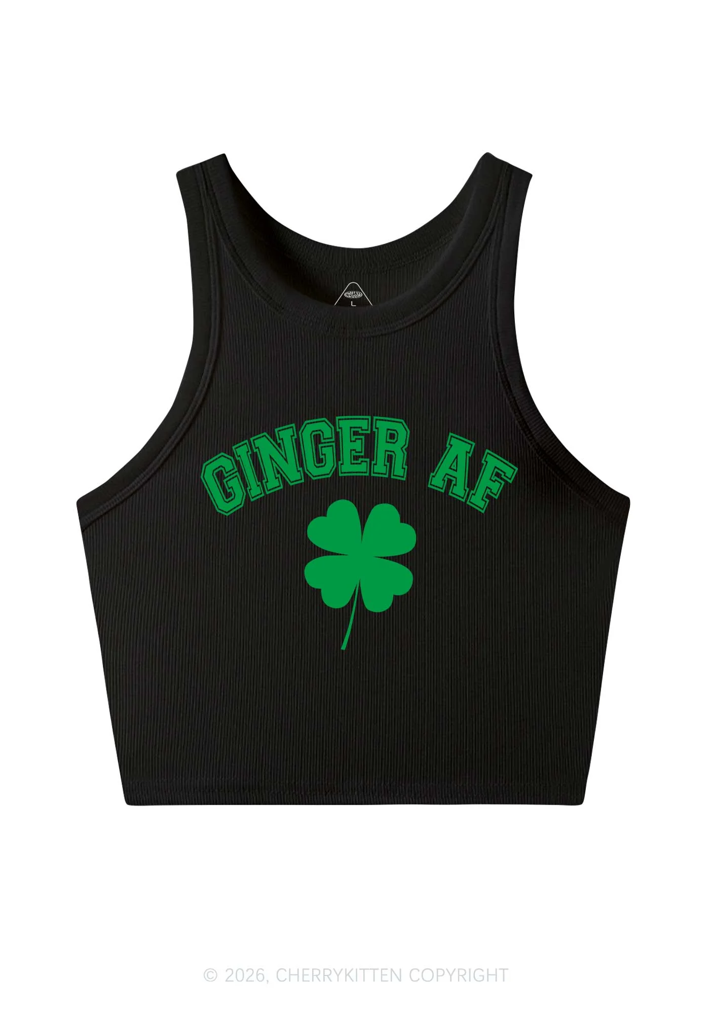 Ginger AF St Patricks Y2K Crop Tank Top Cherrykitten - Image 4