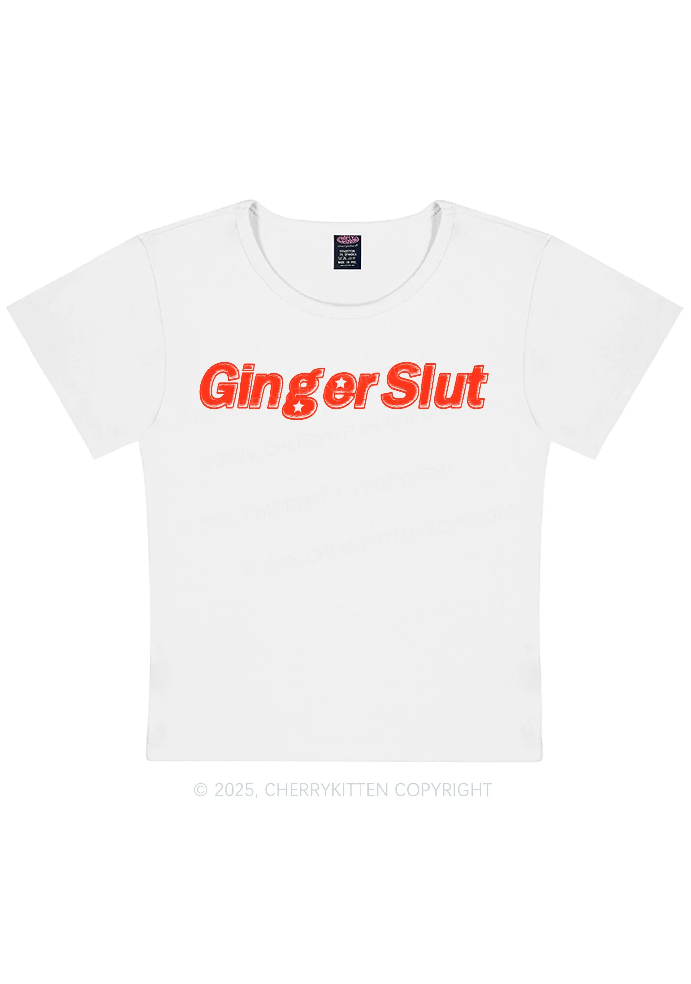 Ginger Slxt Y2K Baby Tee Cherrykitten - Image 4