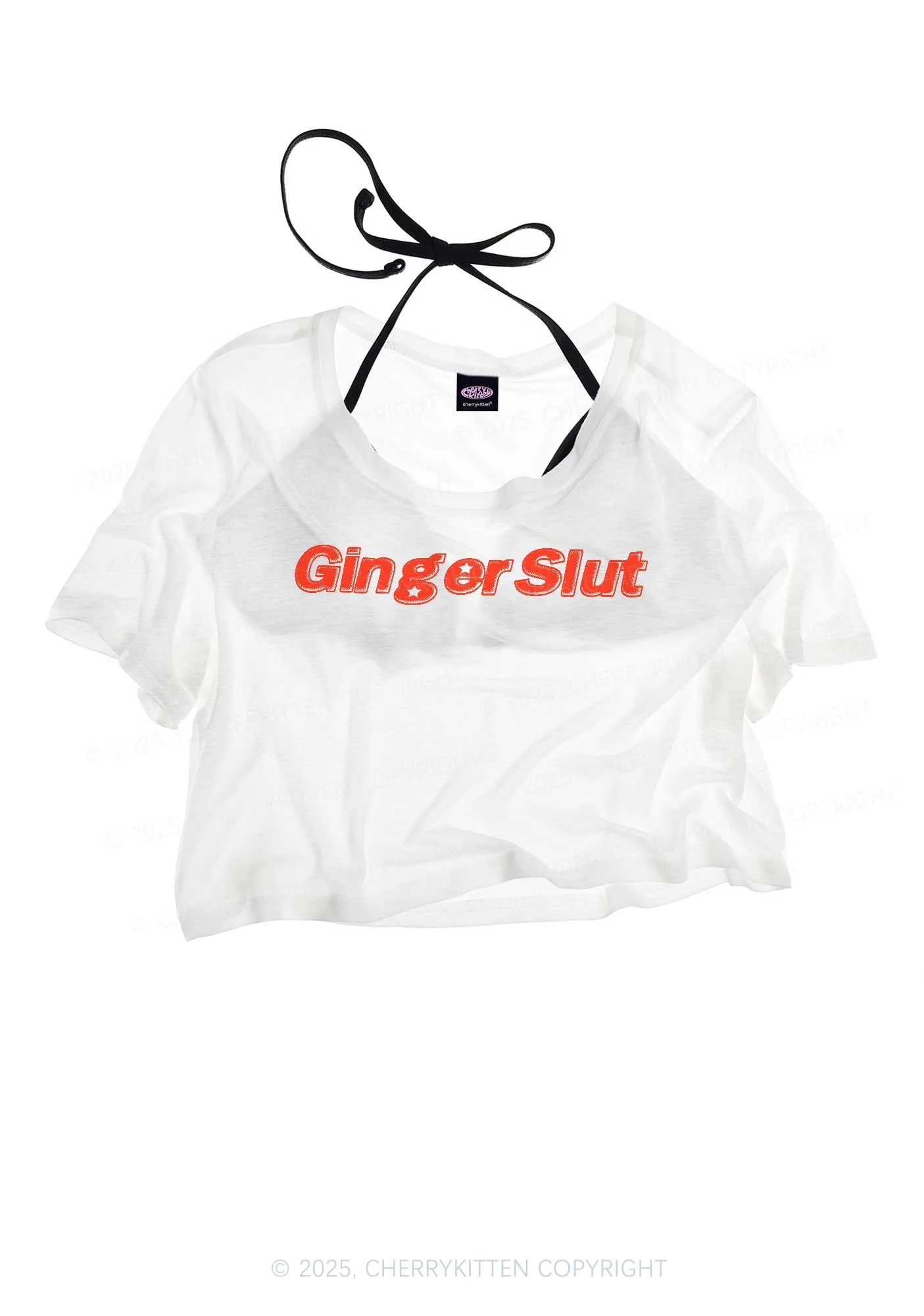 Ginger Slxt Y2K Sheer Crop Tee Cherrykitten - Image 3