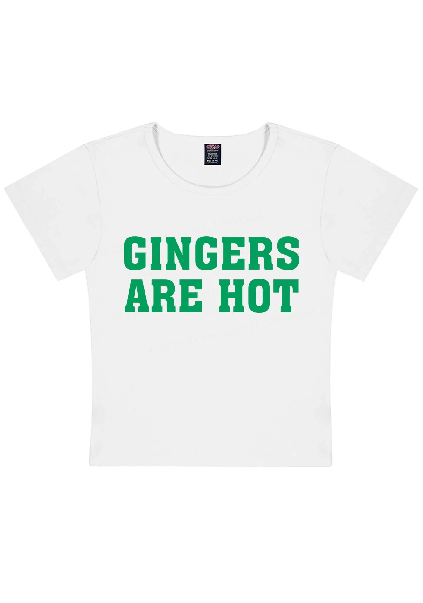 Gingers Are Hot St Patricks Y2K Baby Tee Cherrykitten - Image 4