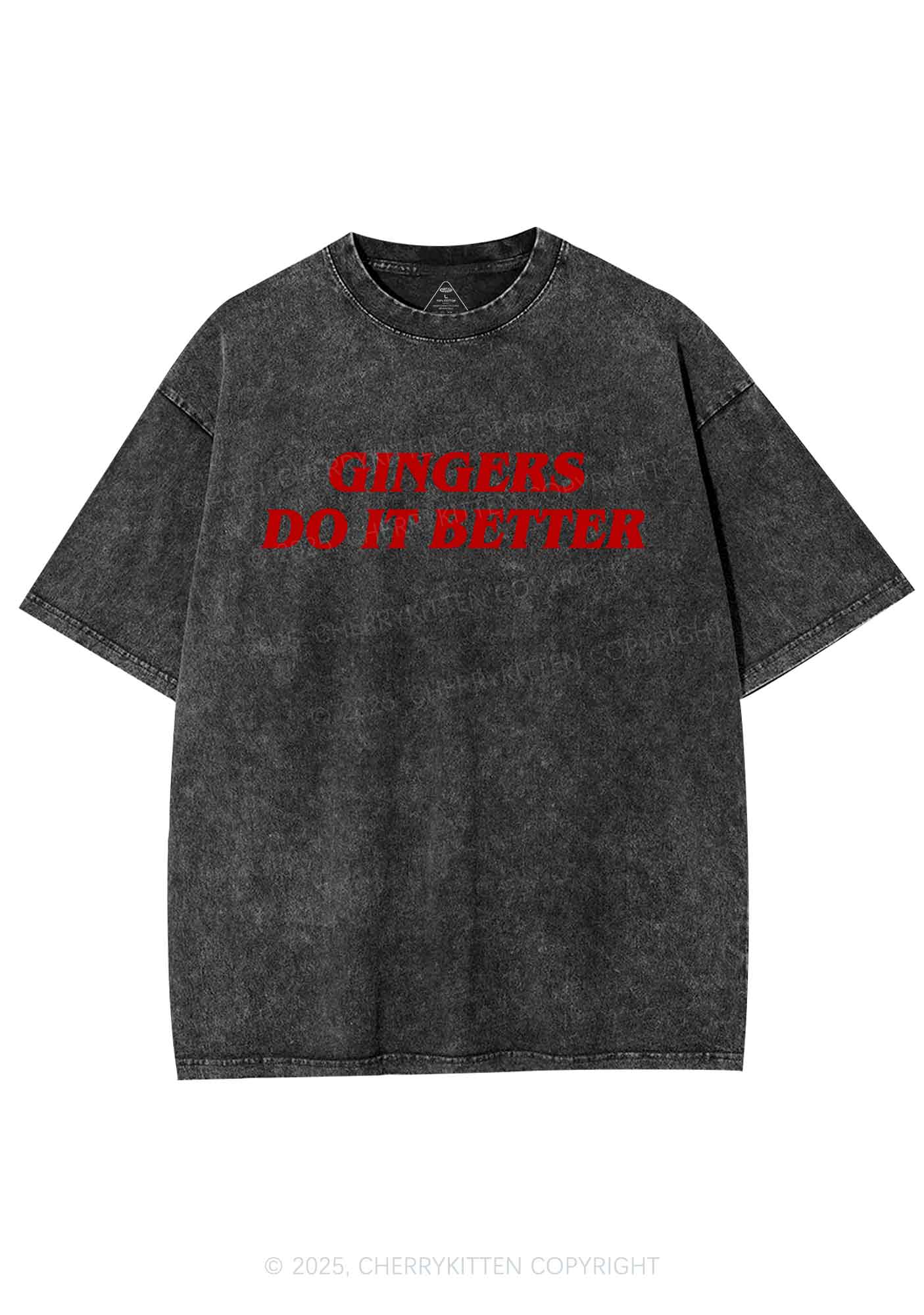 Gingers Do It Better Y2K Shirts Washed Tee Cherrykitten - Image 4