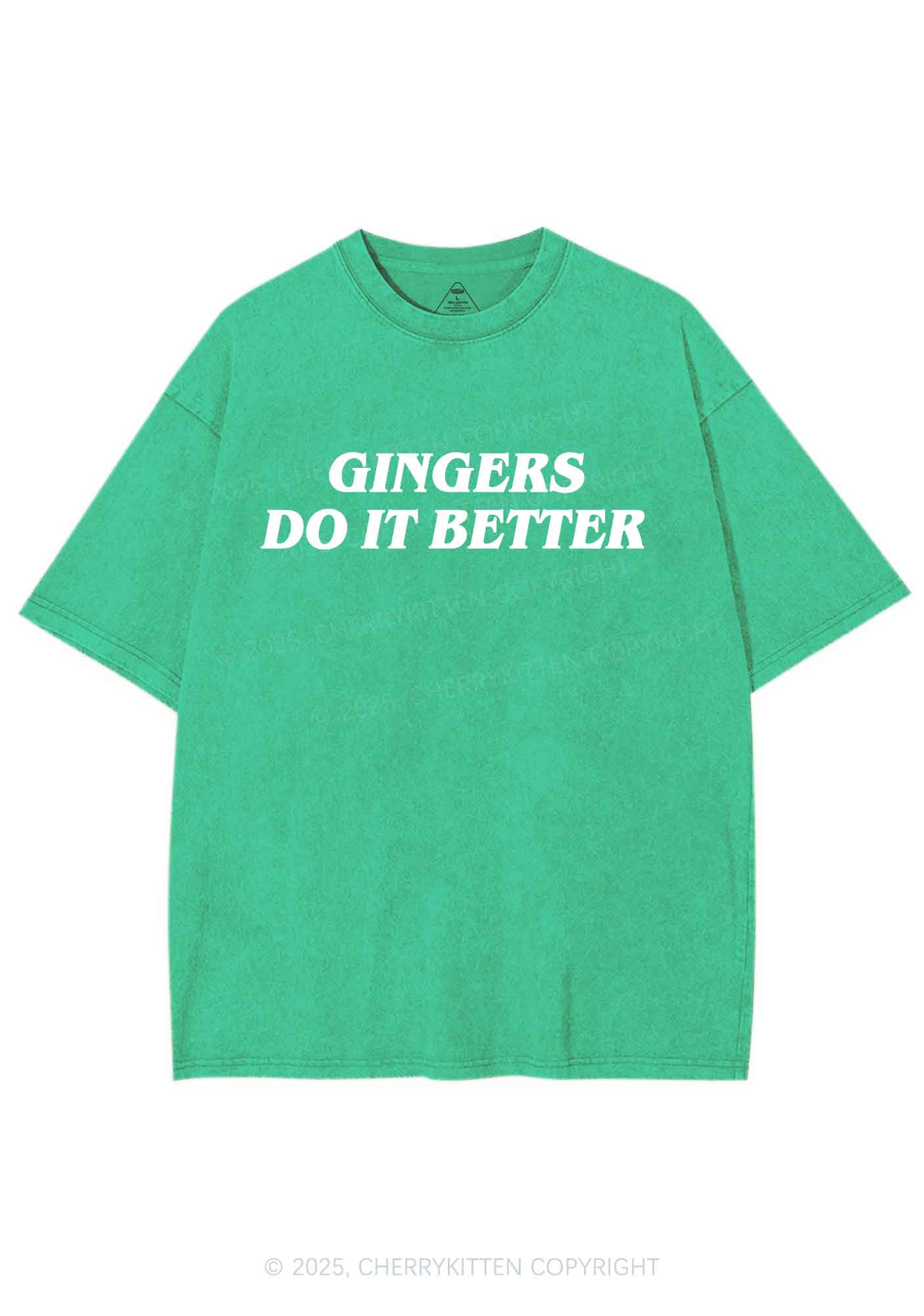 Gingers Do It Better Y2K Shirts Washed Tee Cherrykitten - Image 7
