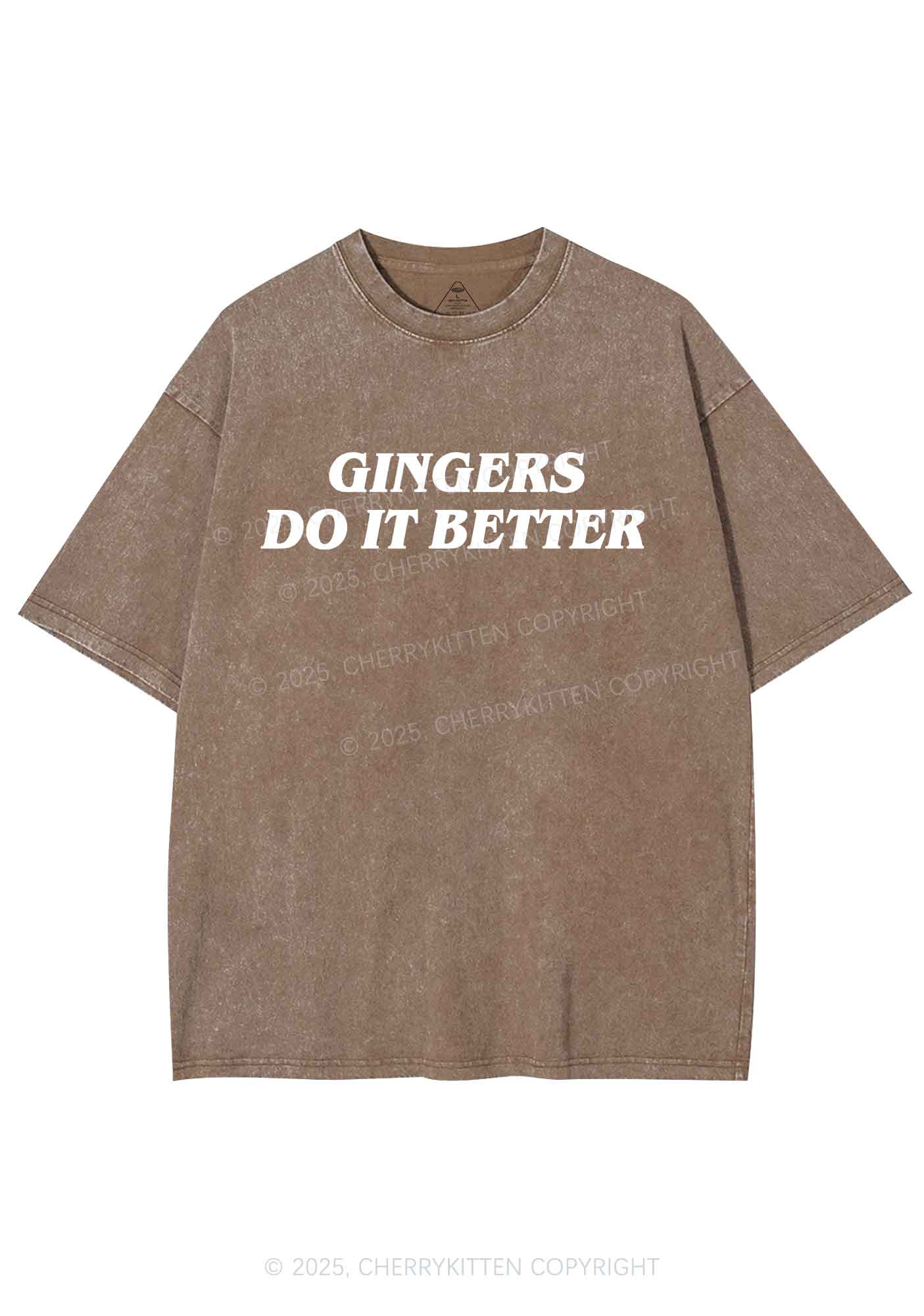 Gingers Do It Better Y2K Shirts Washed Tee Cherrykitten - Image 8