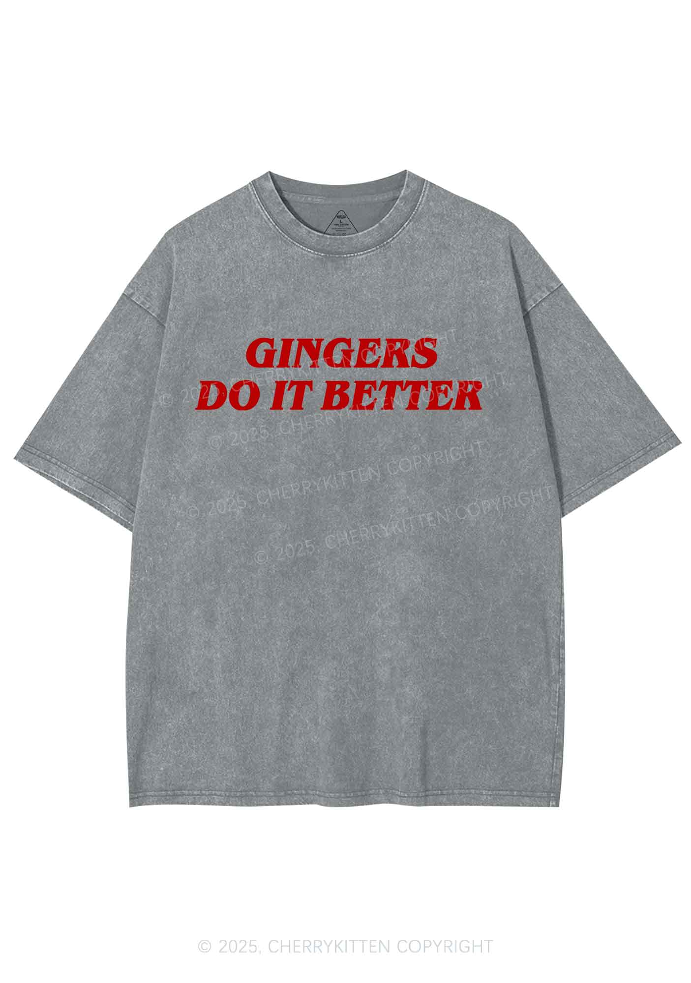 Gingers Do It Better Y2K Shirts Washed Tee Cherrykitten - Image 9
