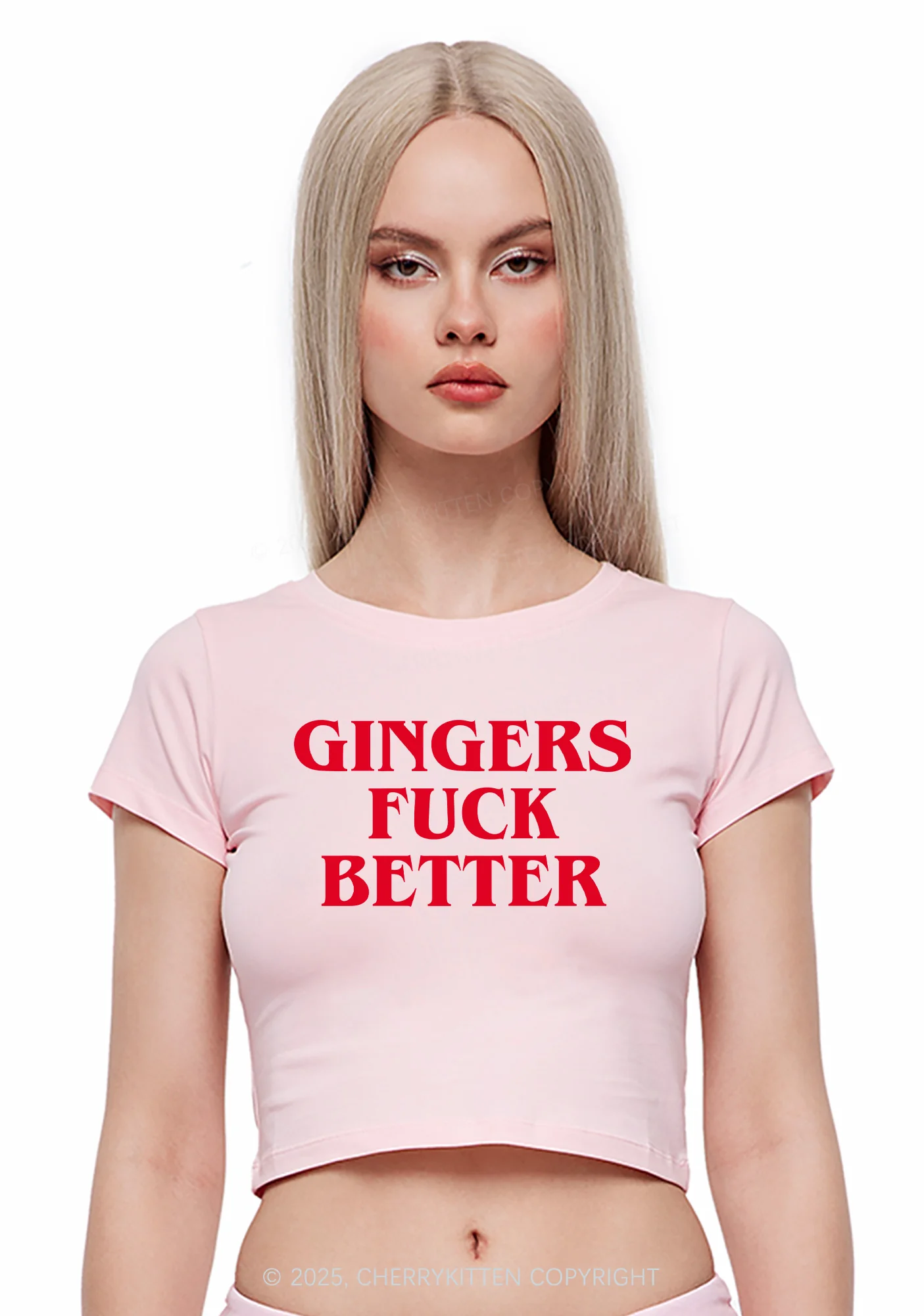 Gingers Fxxk Better Y2K Baby Tee Cherrykitten - Image 2
