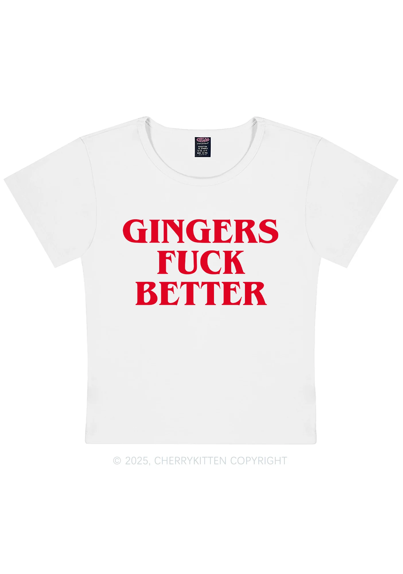 Gingers Fxxk Better Y2K Baby Tee Cherrykitten - Image 5
